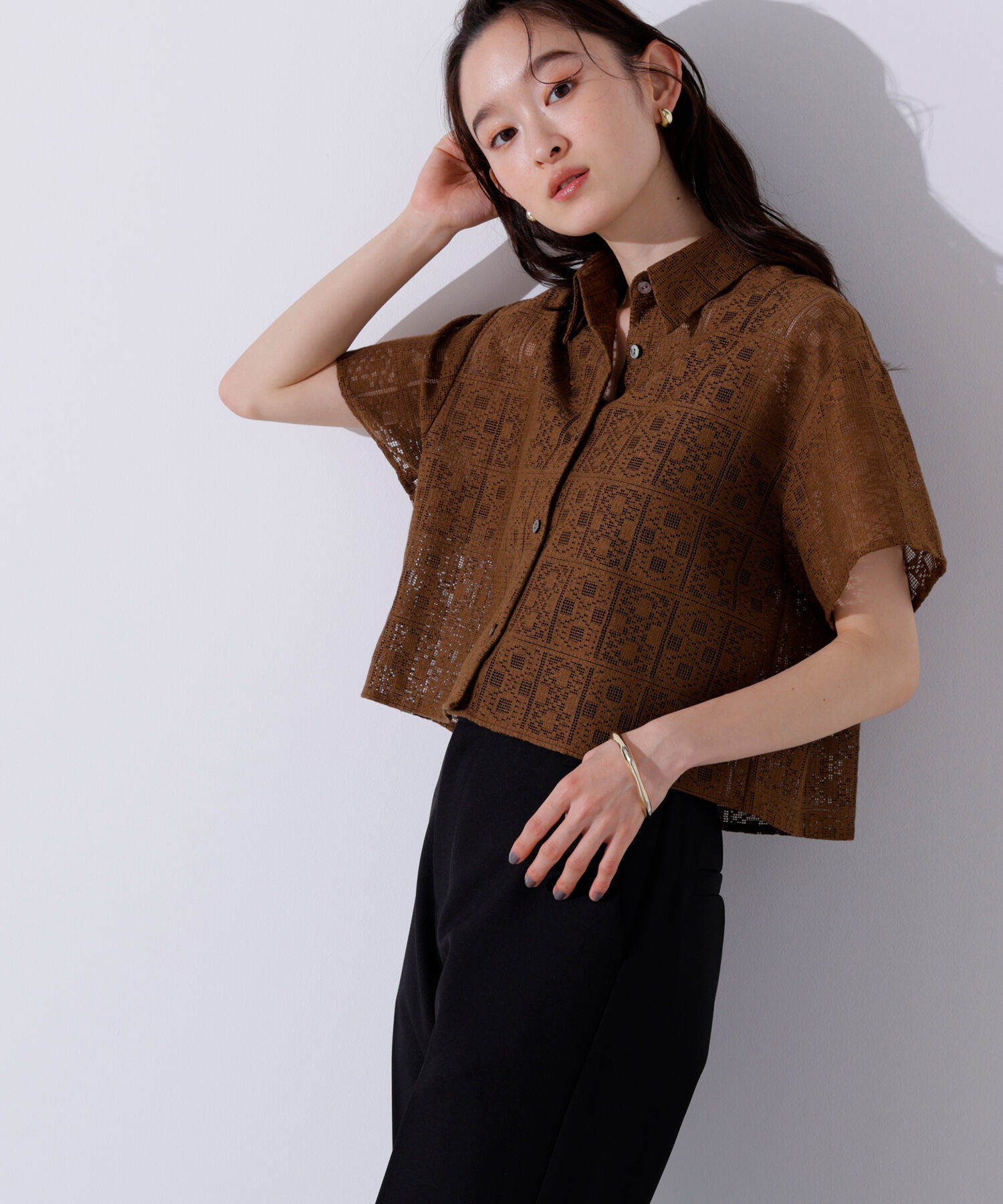  「クロップドレースシャツ」|シャツ・ブラウス|