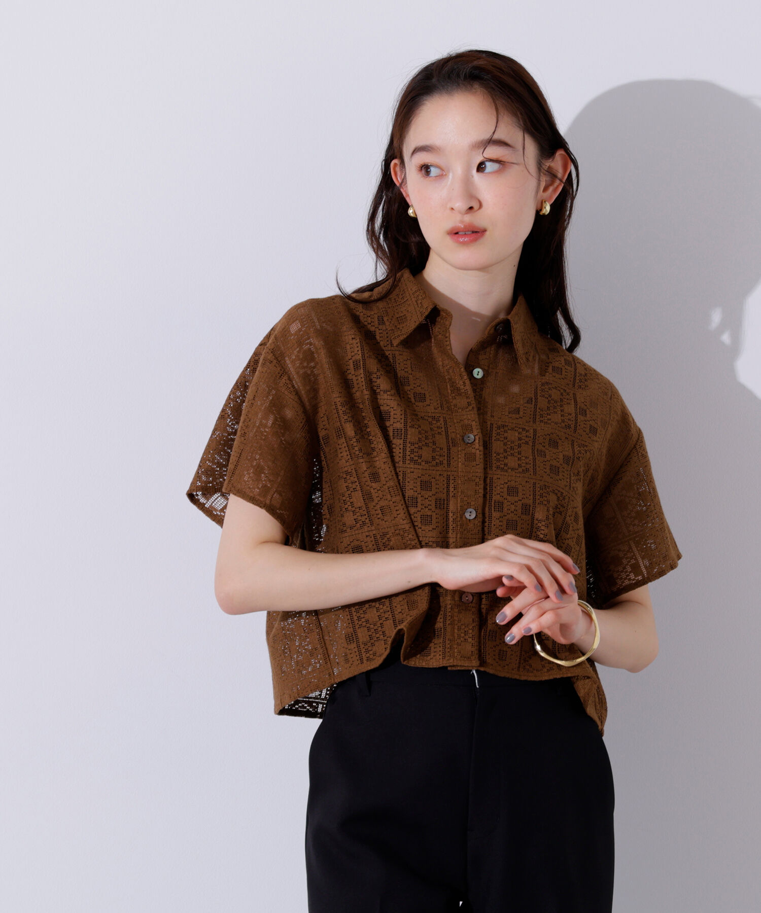  「クロップドレースシャツ」|シャツ・ブラウス|