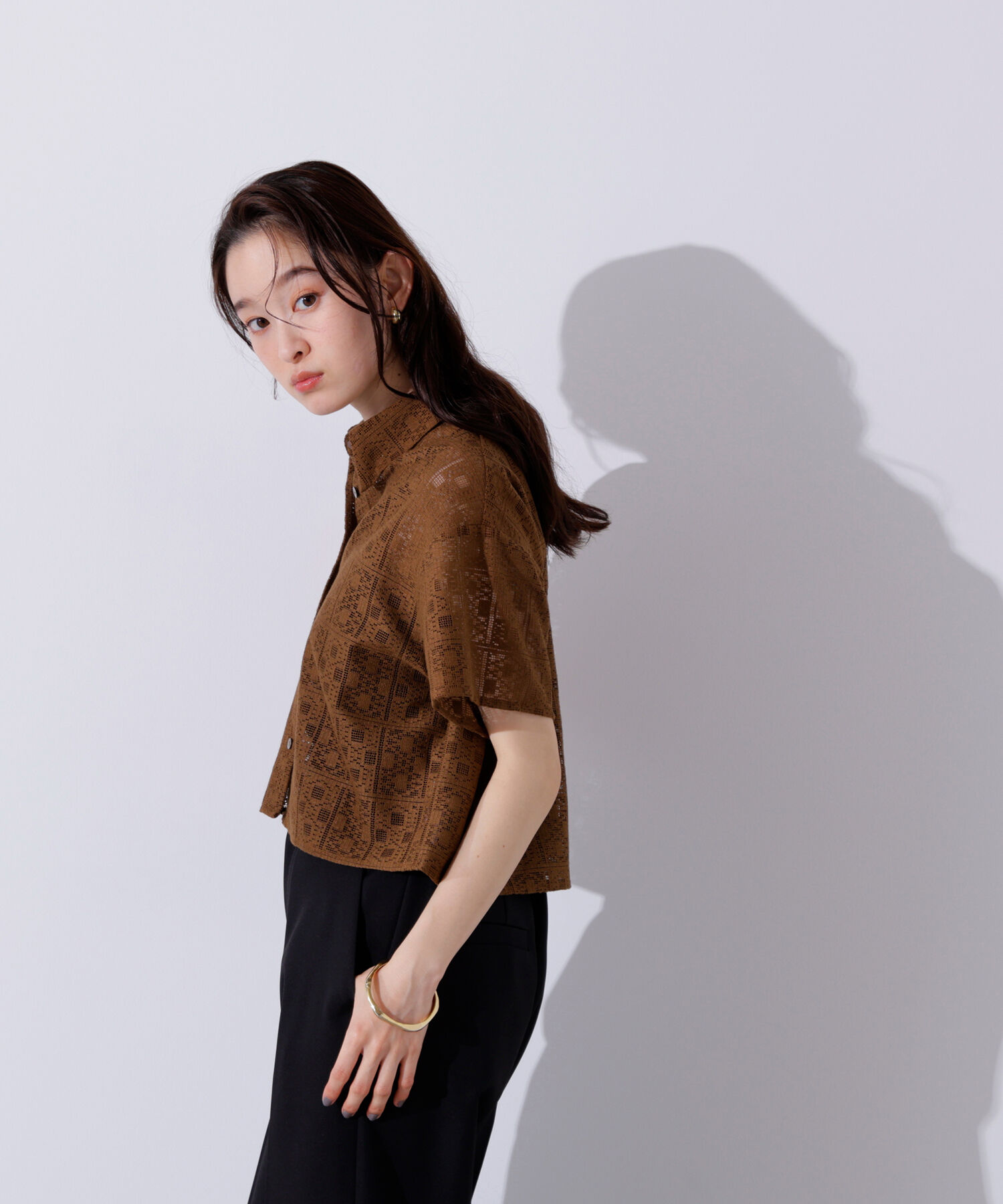  「クロップドレースシャツ」|シャツ・ブラウス|