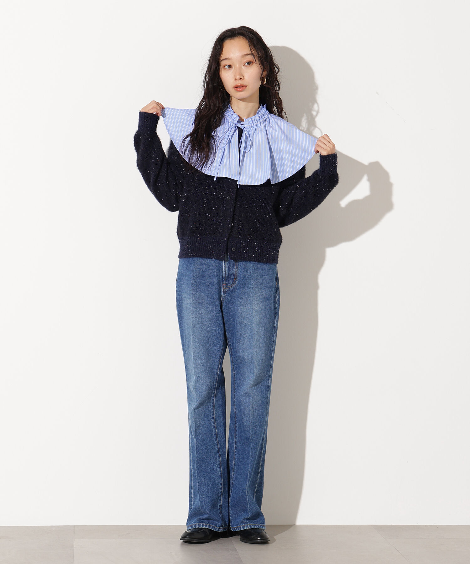  「ﾗｯﾌﾙｶﾗｰｽﾄﾗｲﾌﾟﾌﾞﾗｳｽ《ｲｴﾛｰｽﾄﾗｲﾌﾟ:official sit」|シャツ・ブラウス|