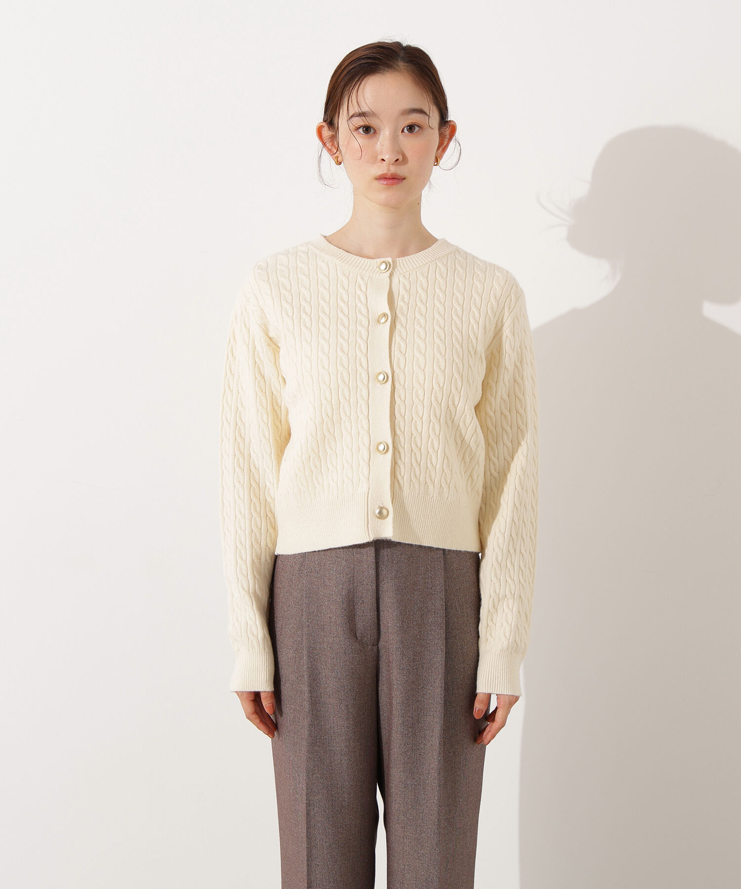  「メタルボタンケーブルアンサンブル」|ニット・セーター|
