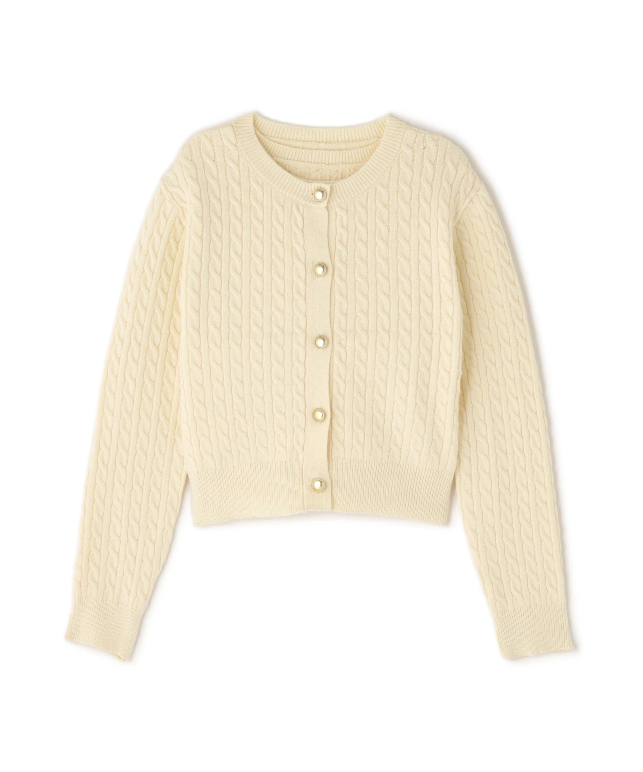  「メタルボタンケーブルアンサンブル」|ニット・セーター|