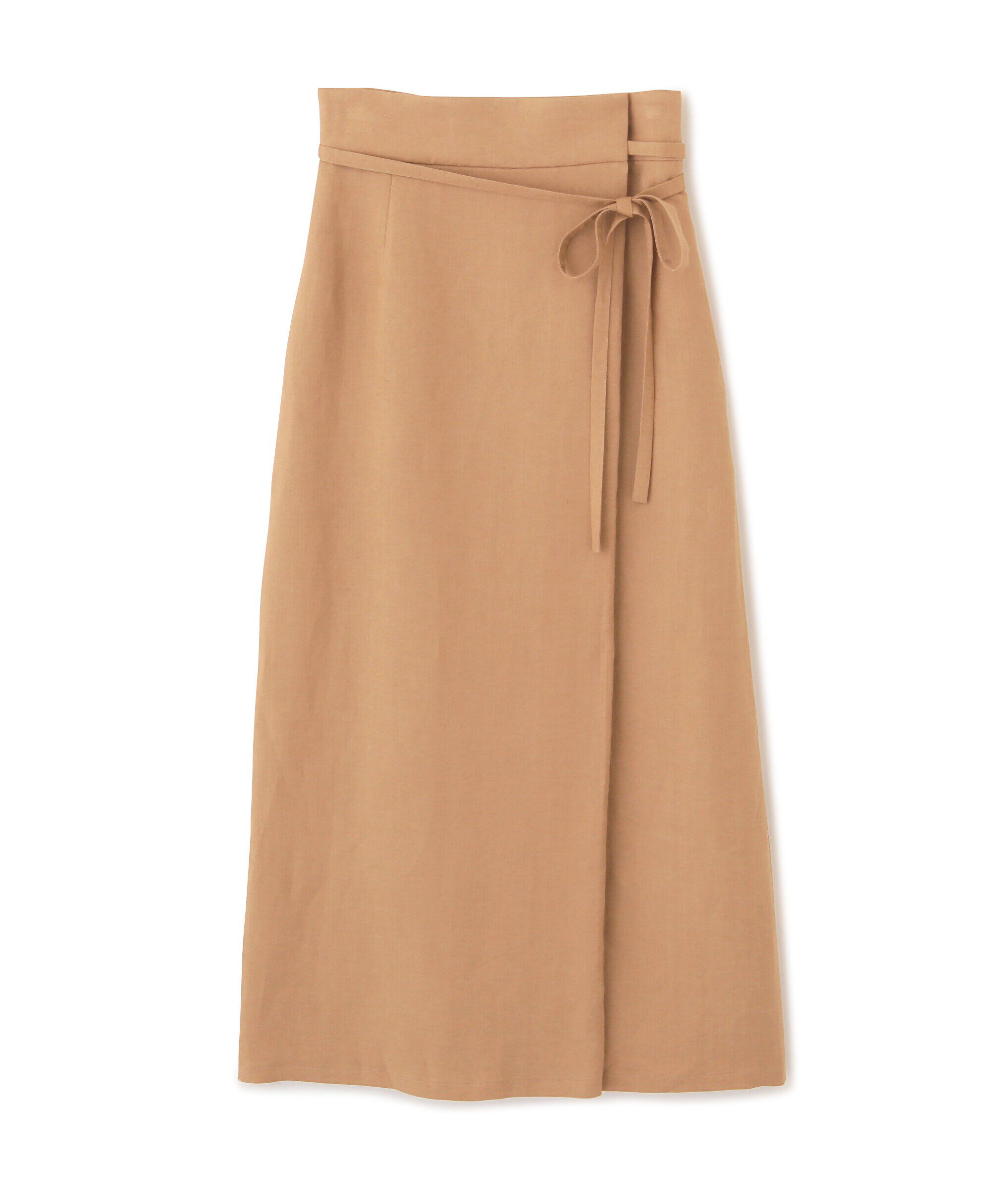  「麻混ラップストレートスカート」|スカート|