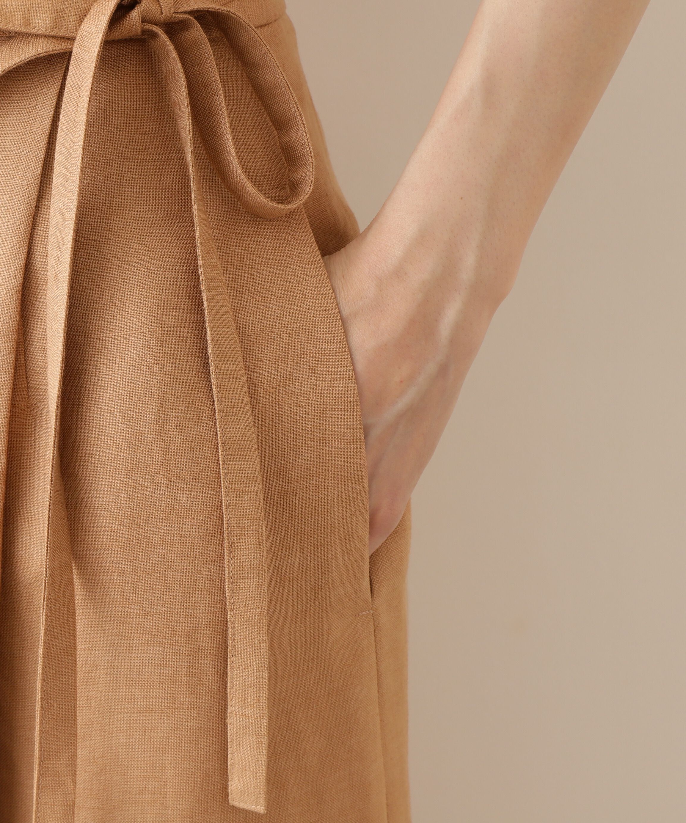  「麻混ラップストレートスカート」|スカート|