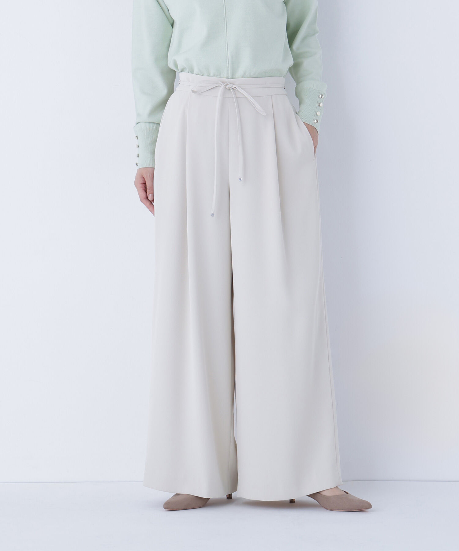  「ナローリボンイージーワイドパンツ」|その他|