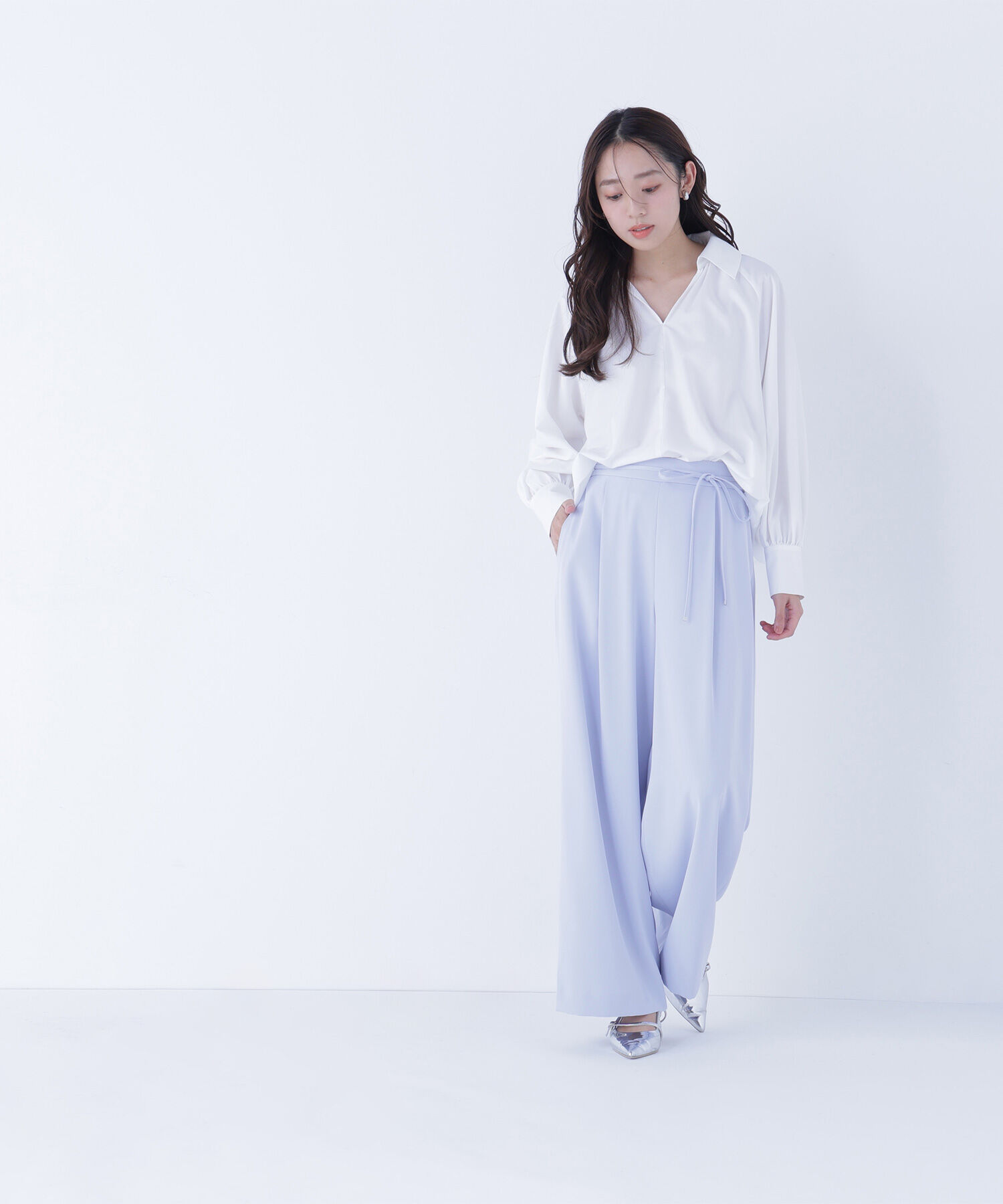  「ナローリボンイージーワイドパンツ」|その他|