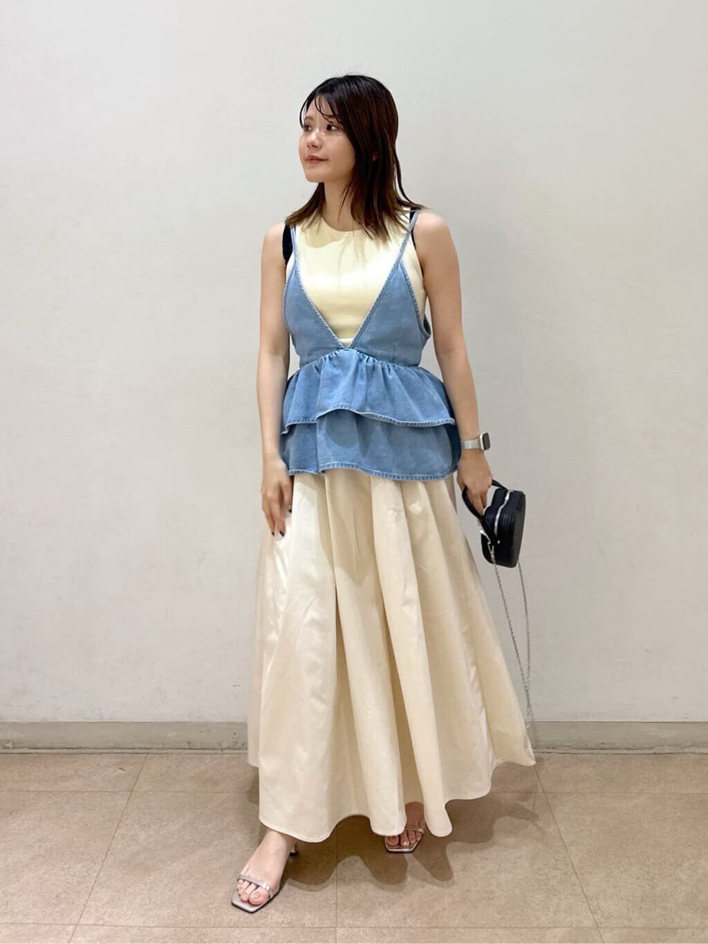  「カップ付きアメスリショート丈タンクトップ」|Tシャツ・カットソー|