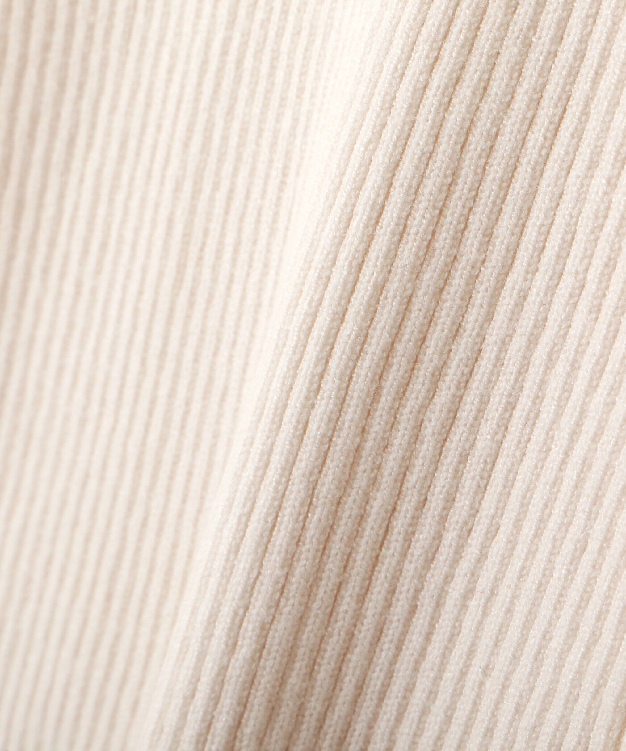  「ジップアップ半袖リブニット」|ニット・セーター|