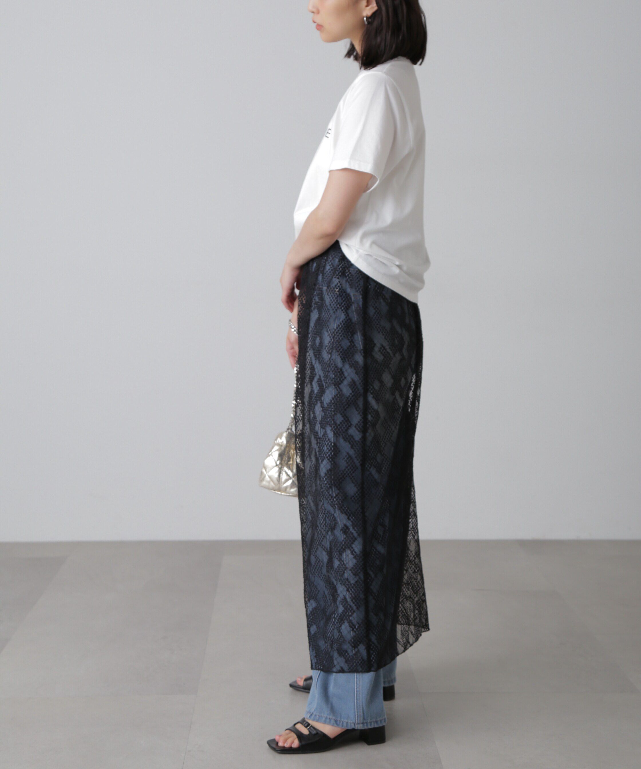  「チュールジャガードレイヤードスカート」|スカート|