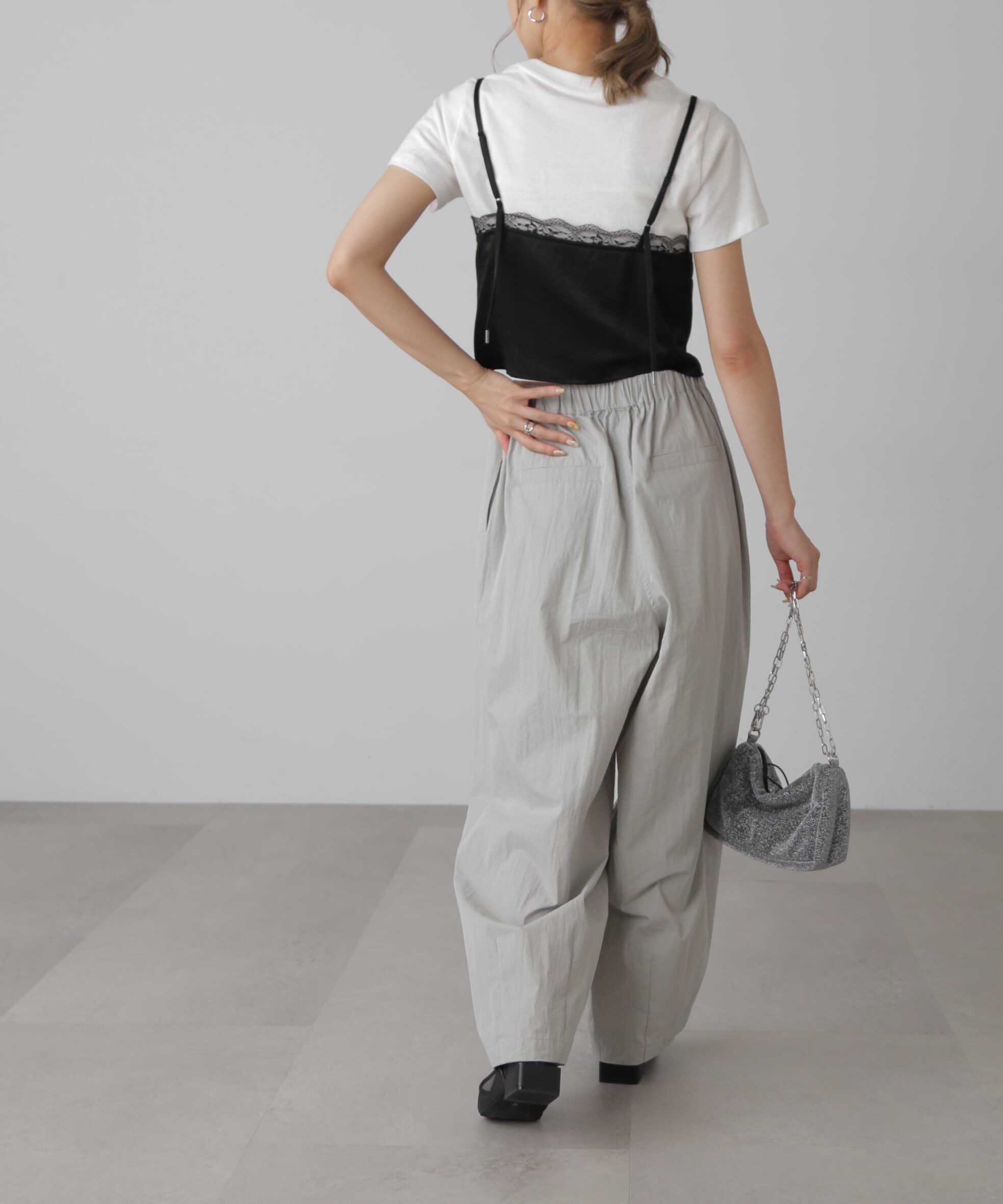  「サテンレースキャミソール」|シャツ・ブラウス|