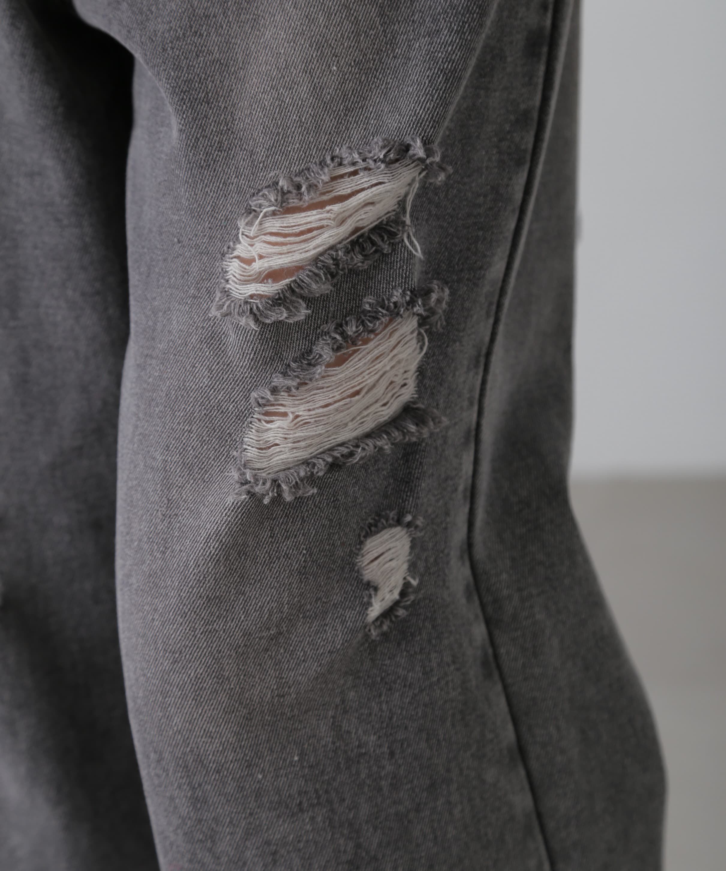  「ストレートワイドクラッシュデニムパンツ」|その他|