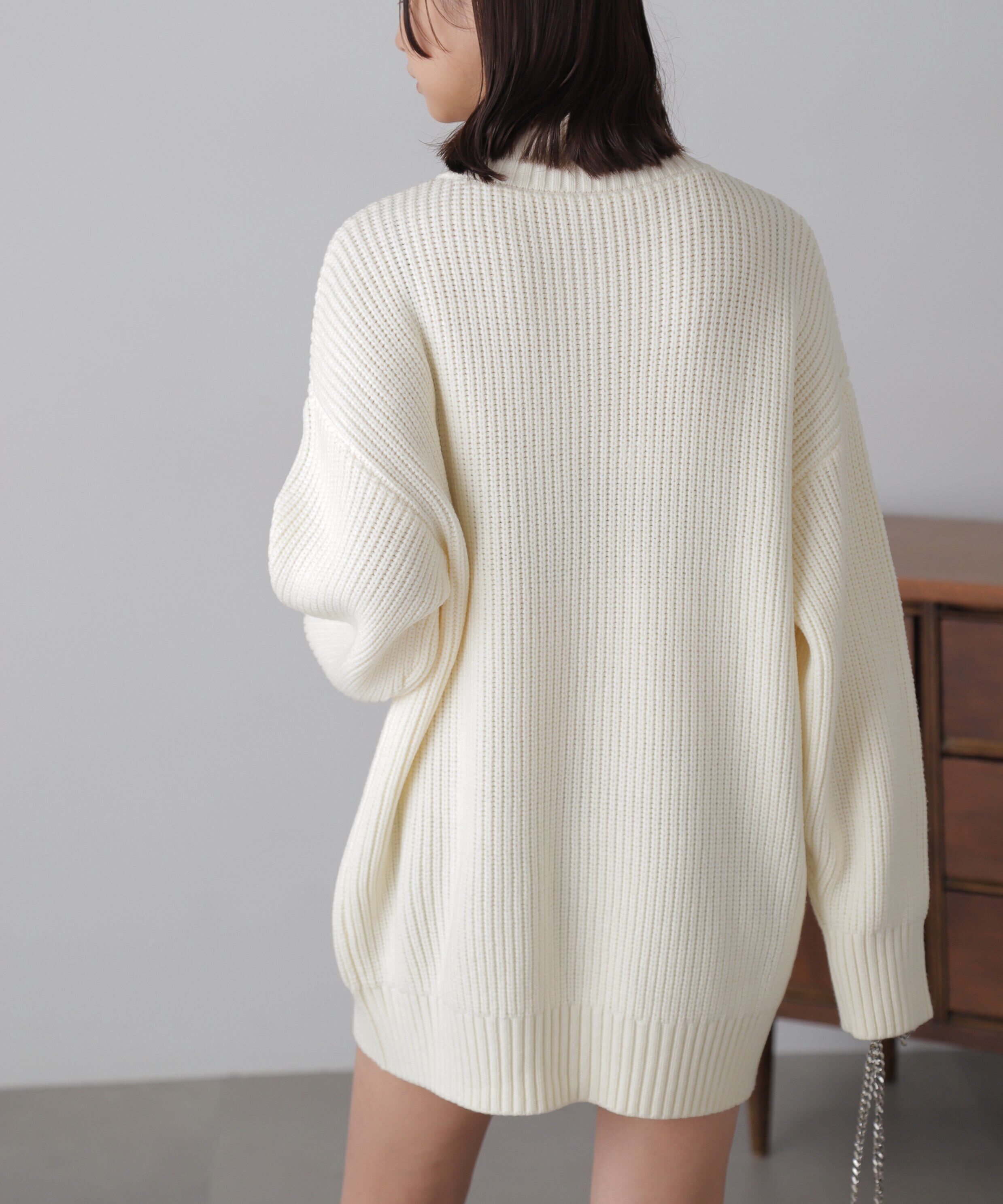  「ジップニットミニワンピース」|ワンピース|