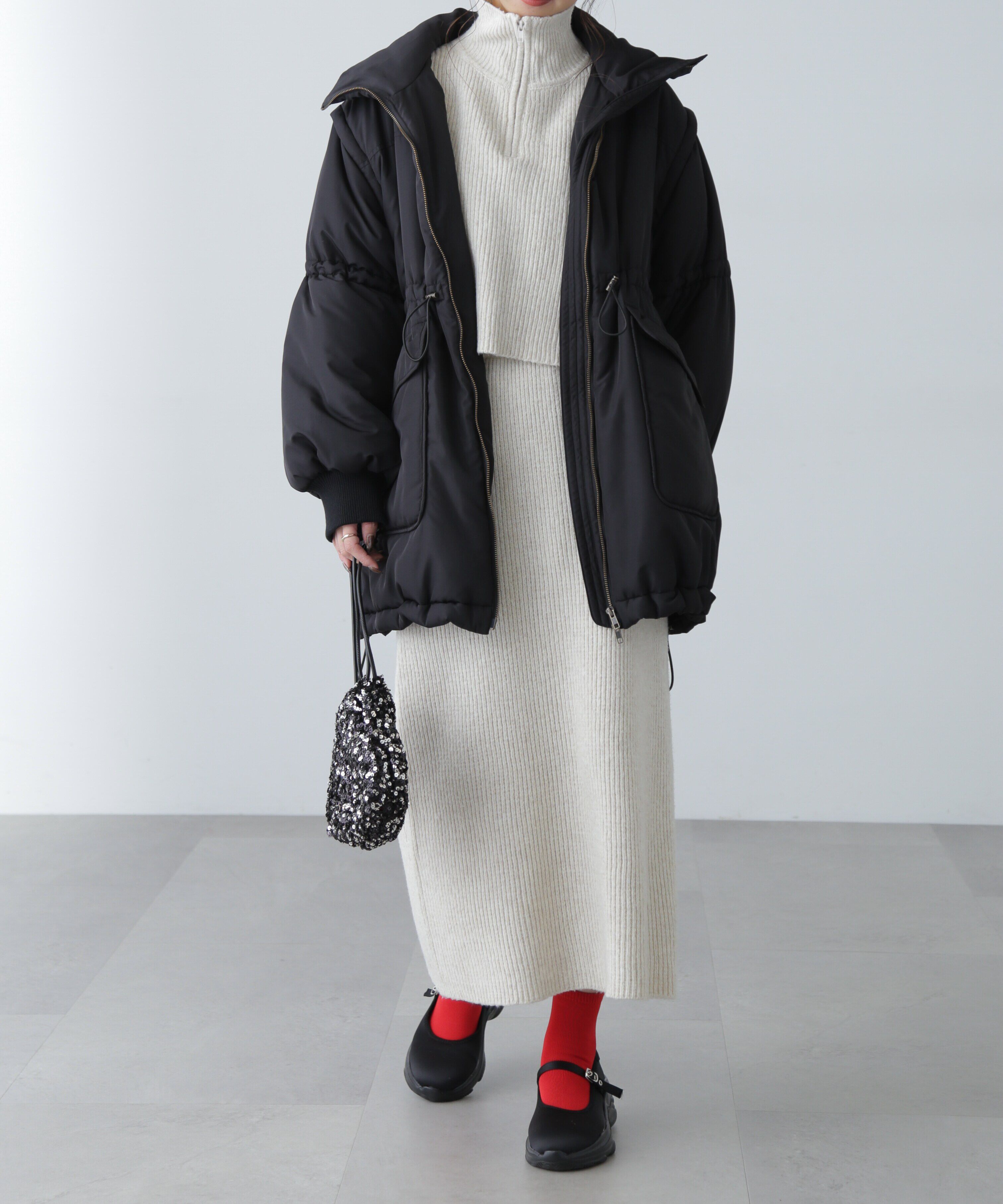  「ハーフジップニット&times;ナロースカートセットアップ」|ワンピース|