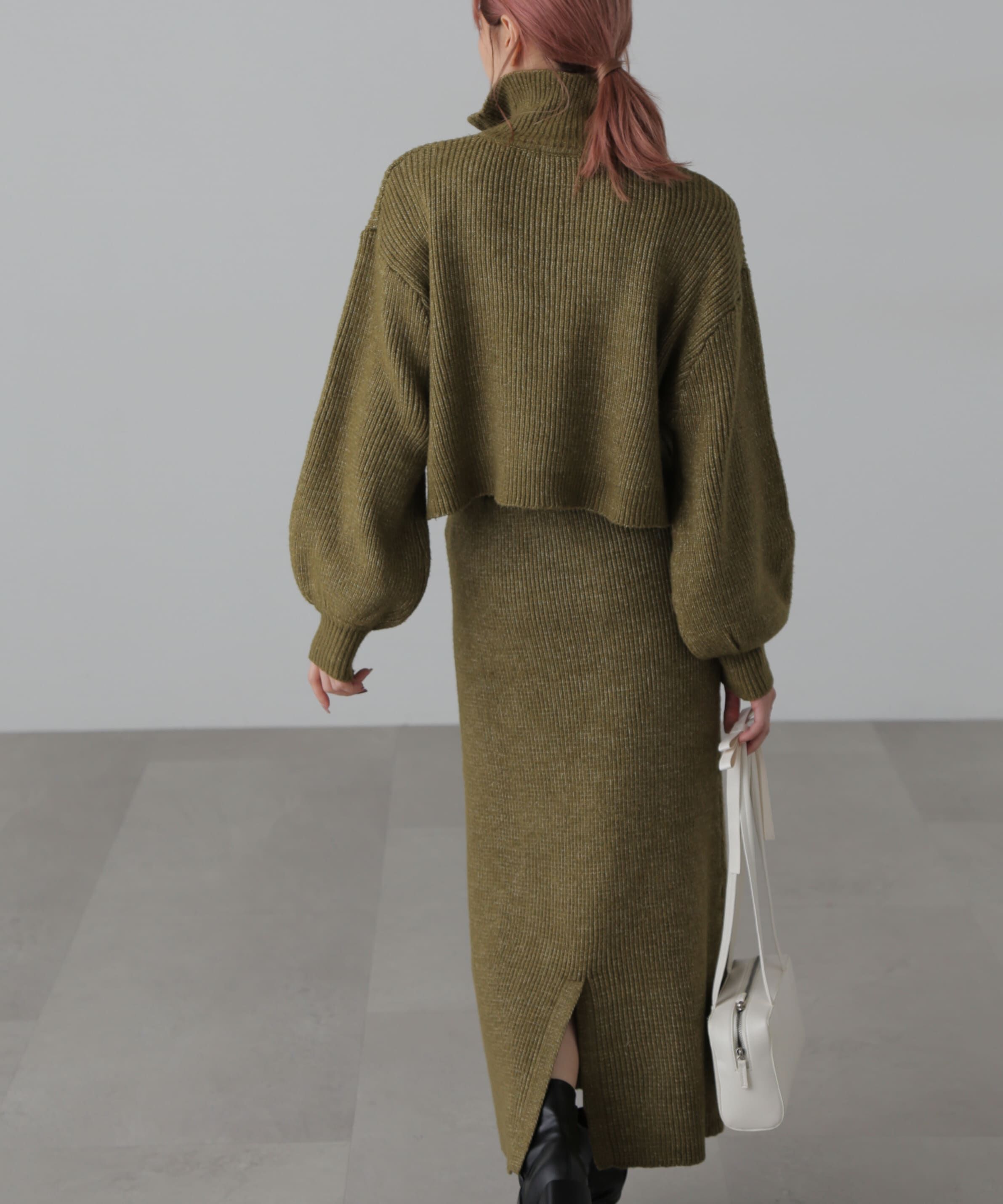  「ハーフジップニット&times;ナロースカートセットアップ」|ワンピース|