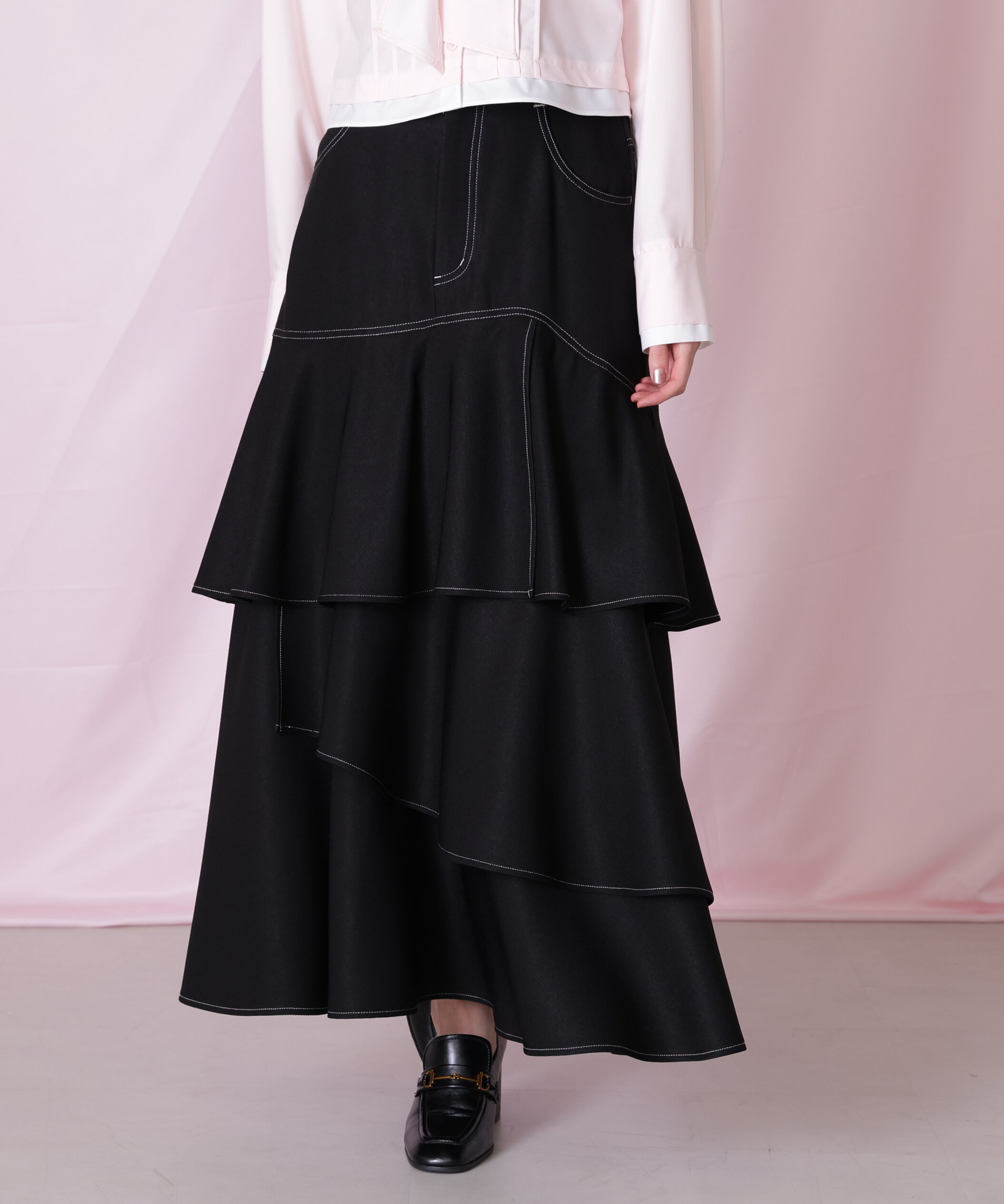  「アシメティアードスカート」|スカート|