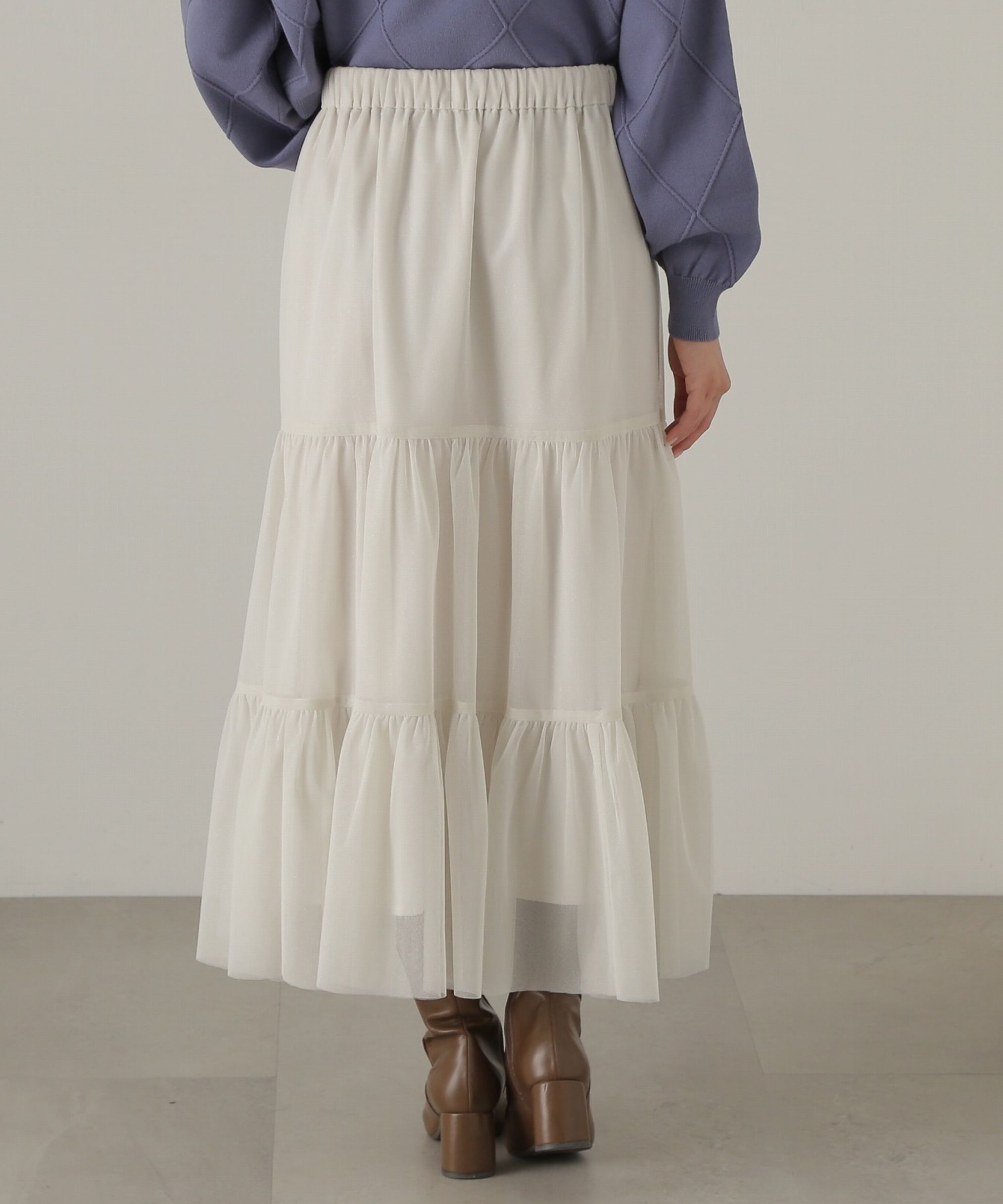 PROPORTION BODY DRESSING「重ねラメチュールティアードスカート24AW」|スカート|