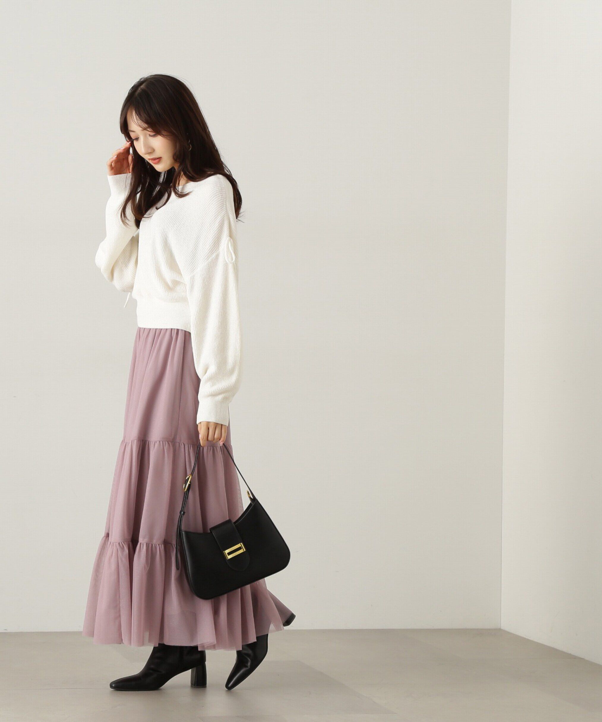 PROPORTION BODY DRESSING「重ねラメチュールティアードスカート24AW」|スカート|