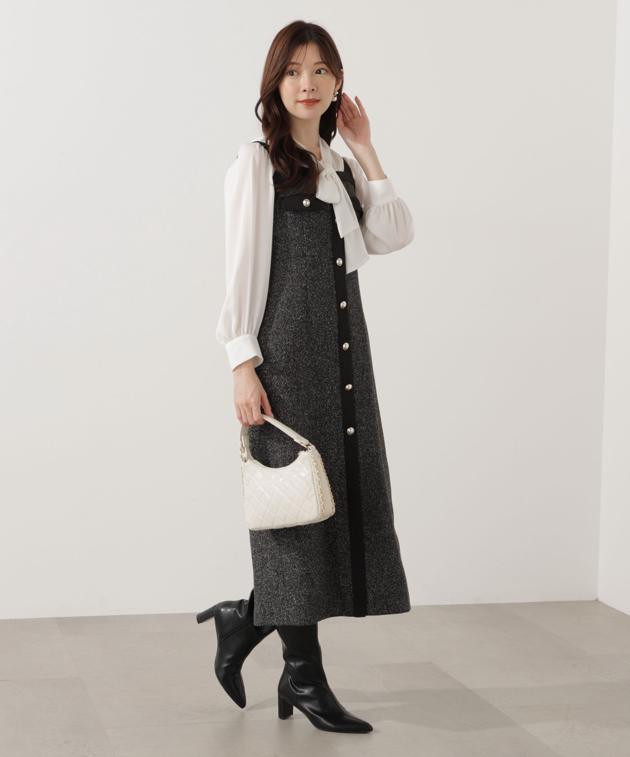 PROPORTION BODY DRESSING「ツイードロングジャンスカ 25AW」|ワンピース|