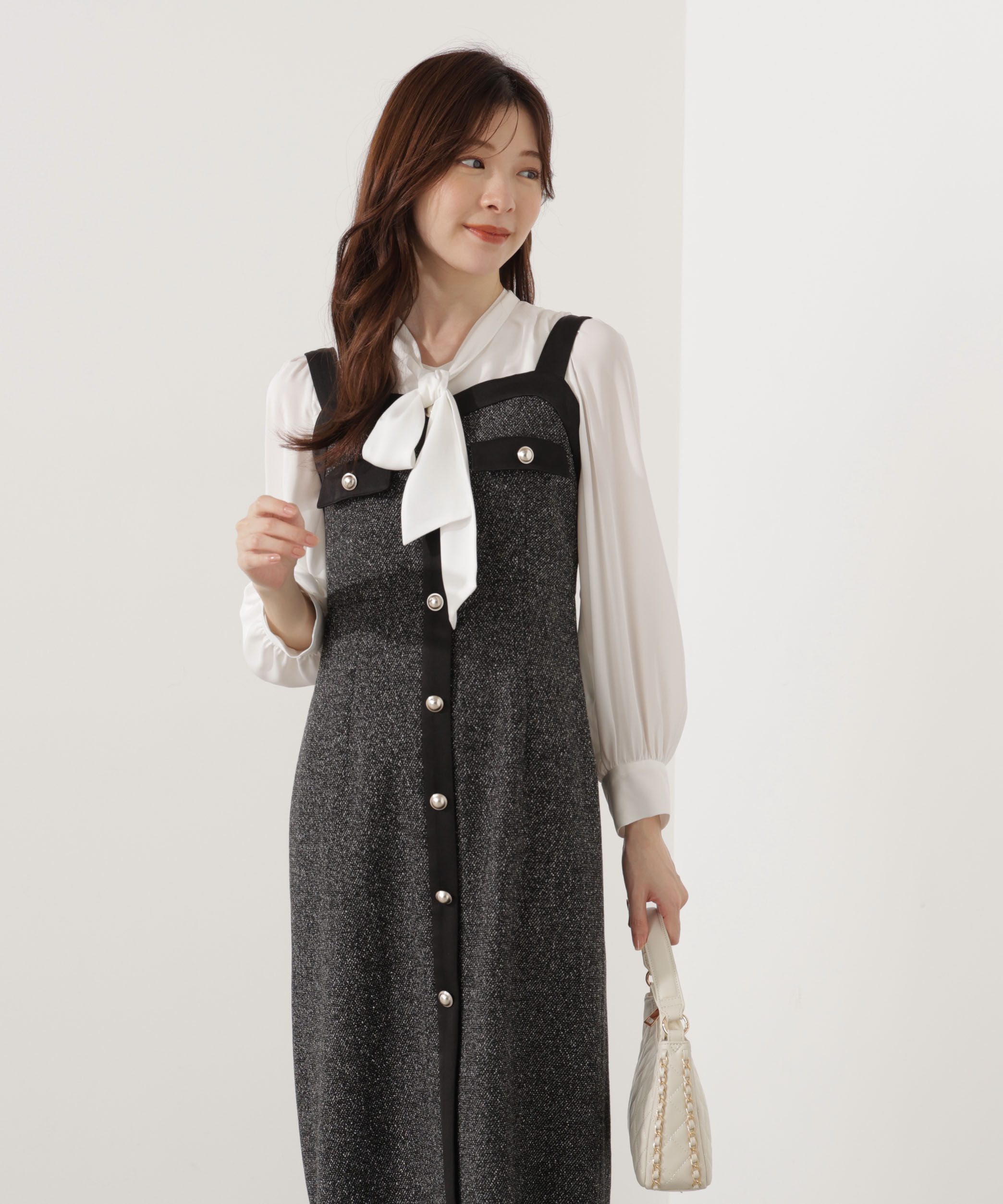 PROPORTION BODY DRESSING「ツイードロングジャンスカ 25AW」|ワンピース|