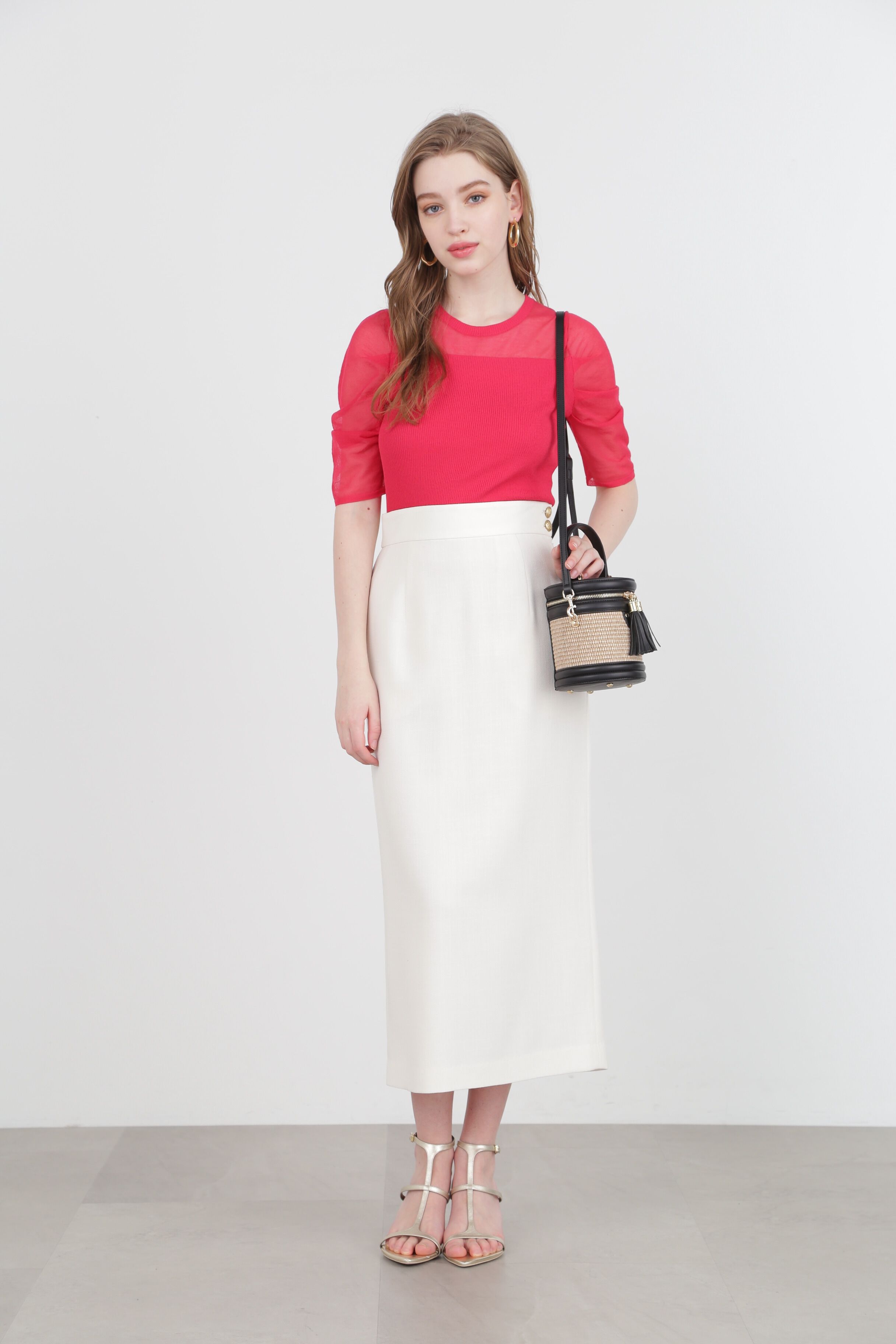  「◆サイドボタンロングスカート」|スカート|