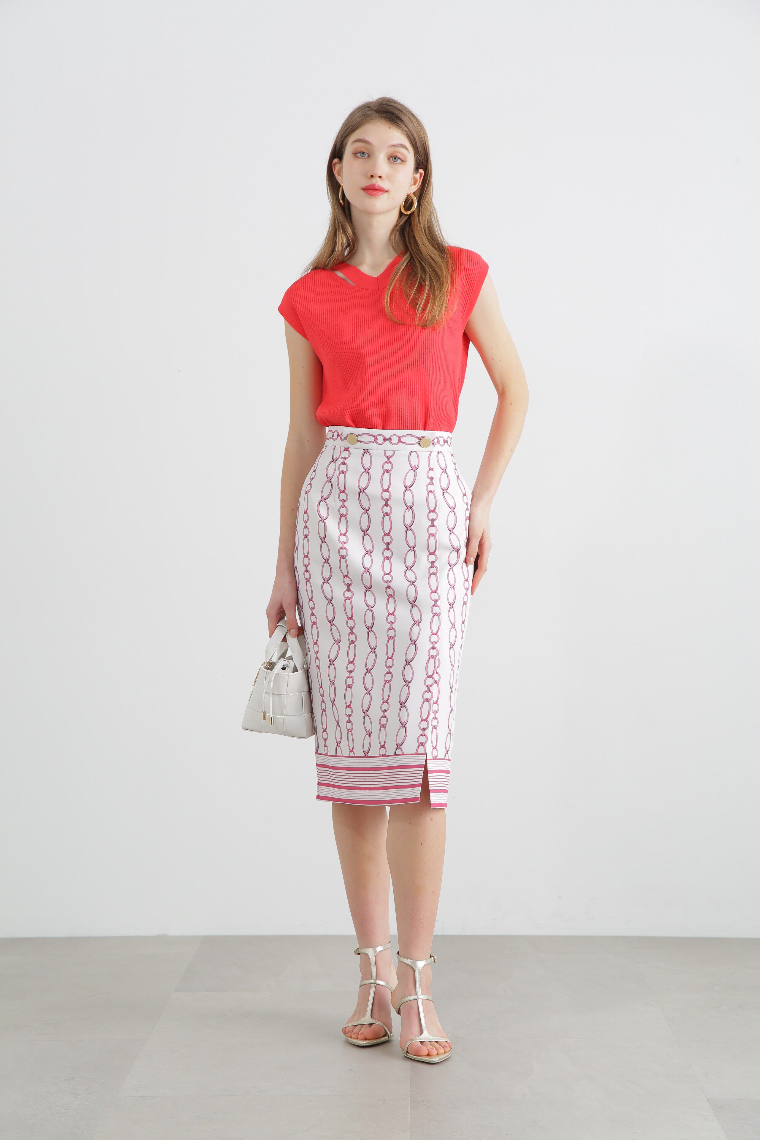  「◆チェーンプリントタイトスカート」|スカート|