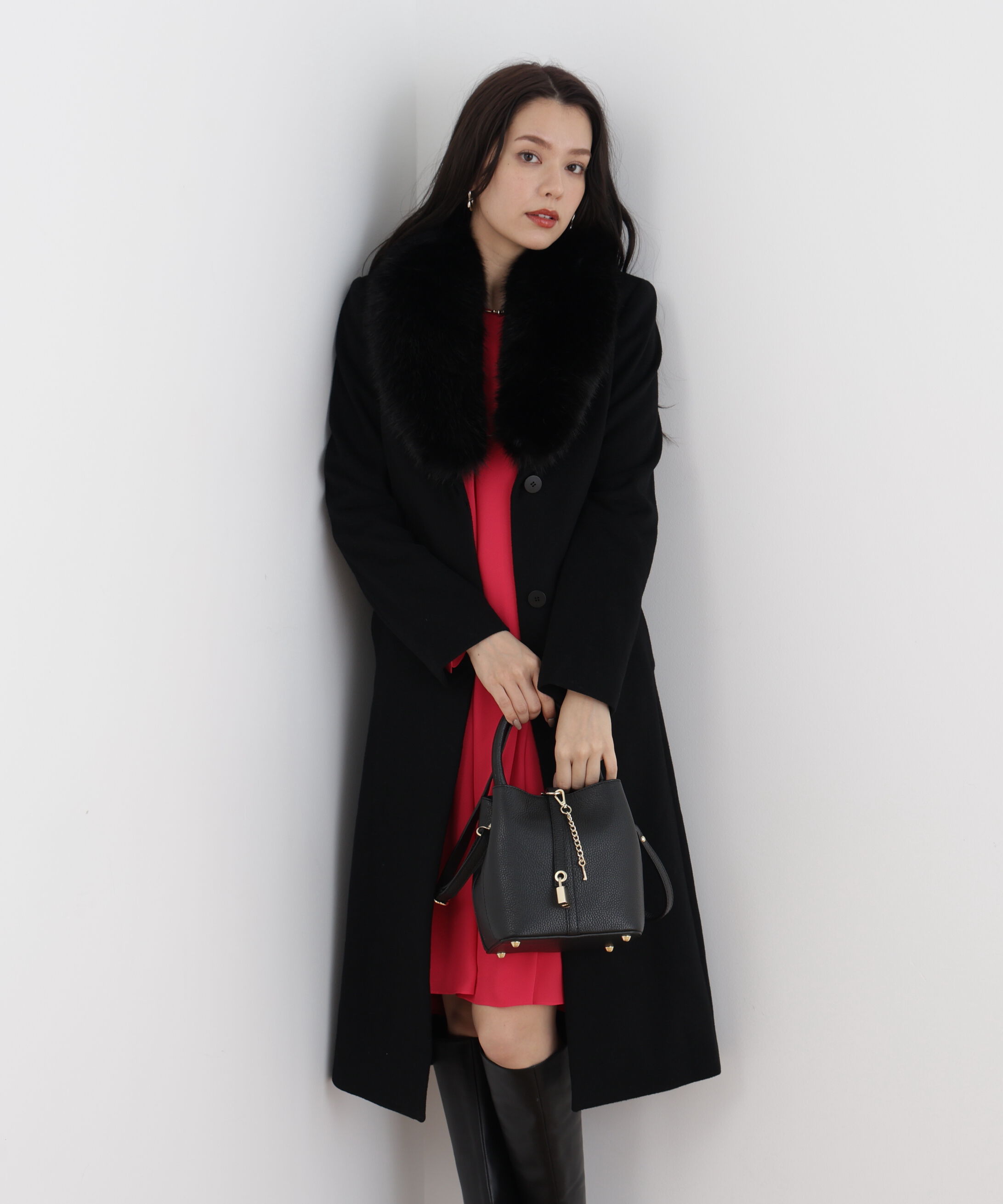  「カシミヤ混ベルテッドコート」|その他|