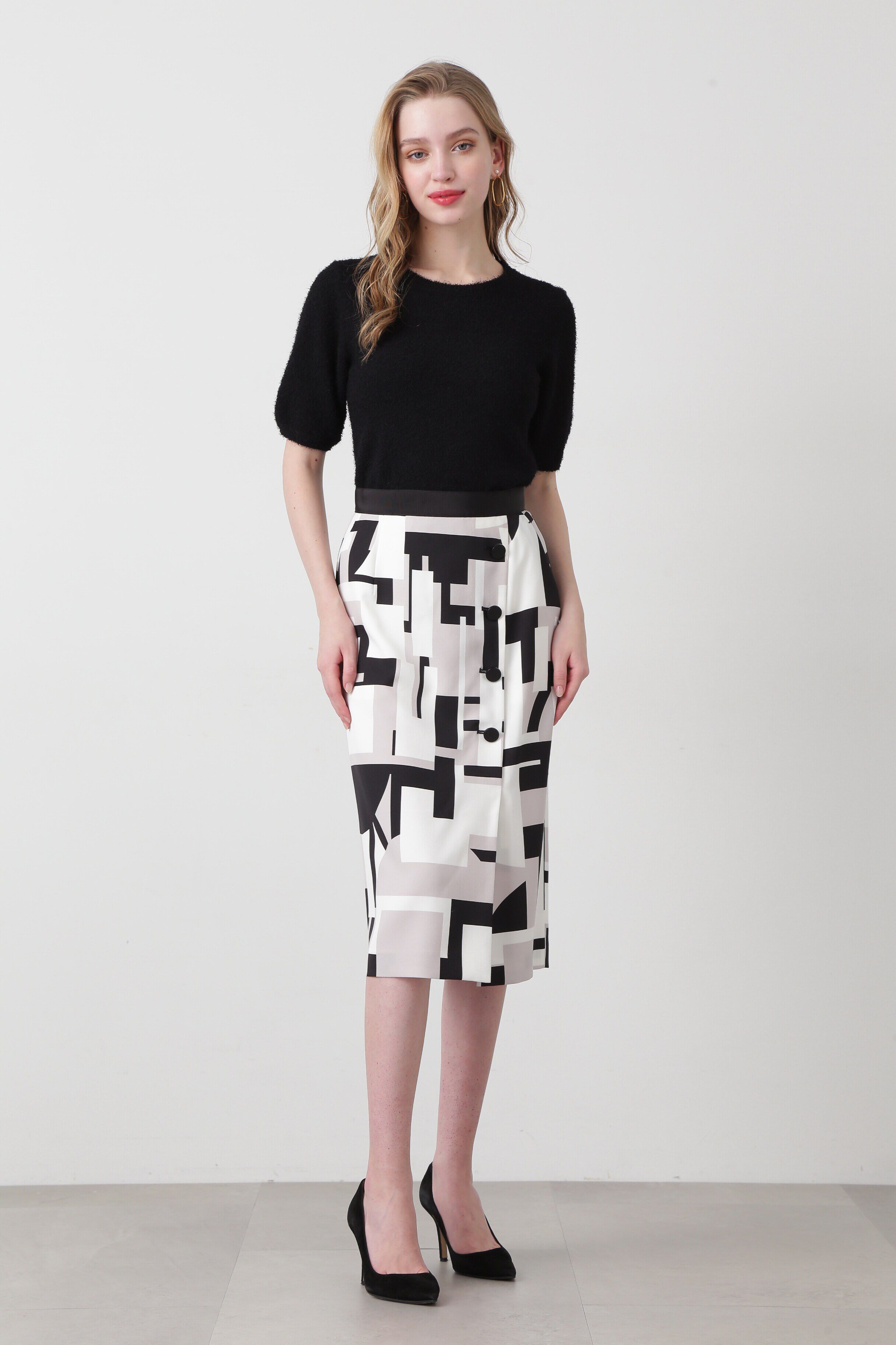  「◆サークルジオメトリックプリントスカート」|スカート|