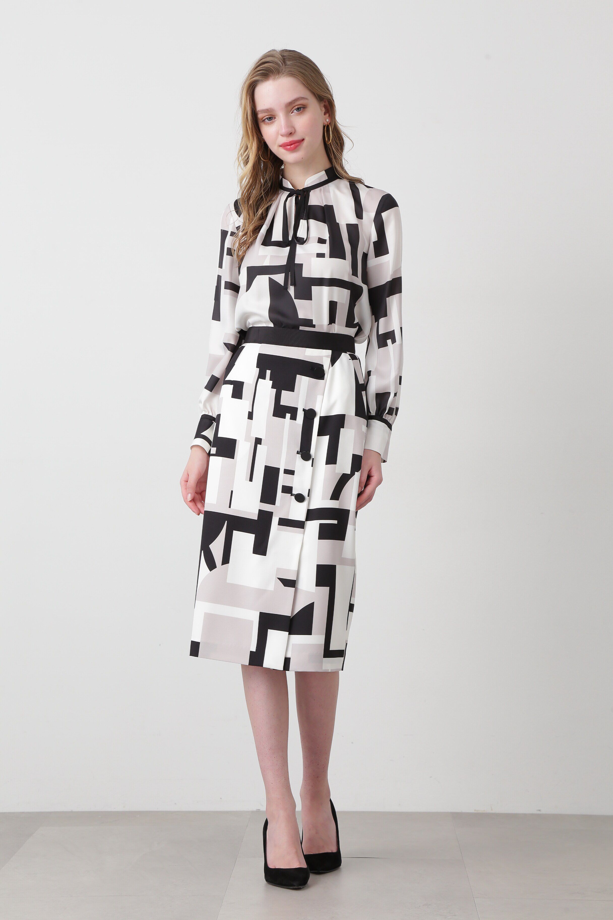  「◆サークルジオメトリックプリントスカート」|スカート|