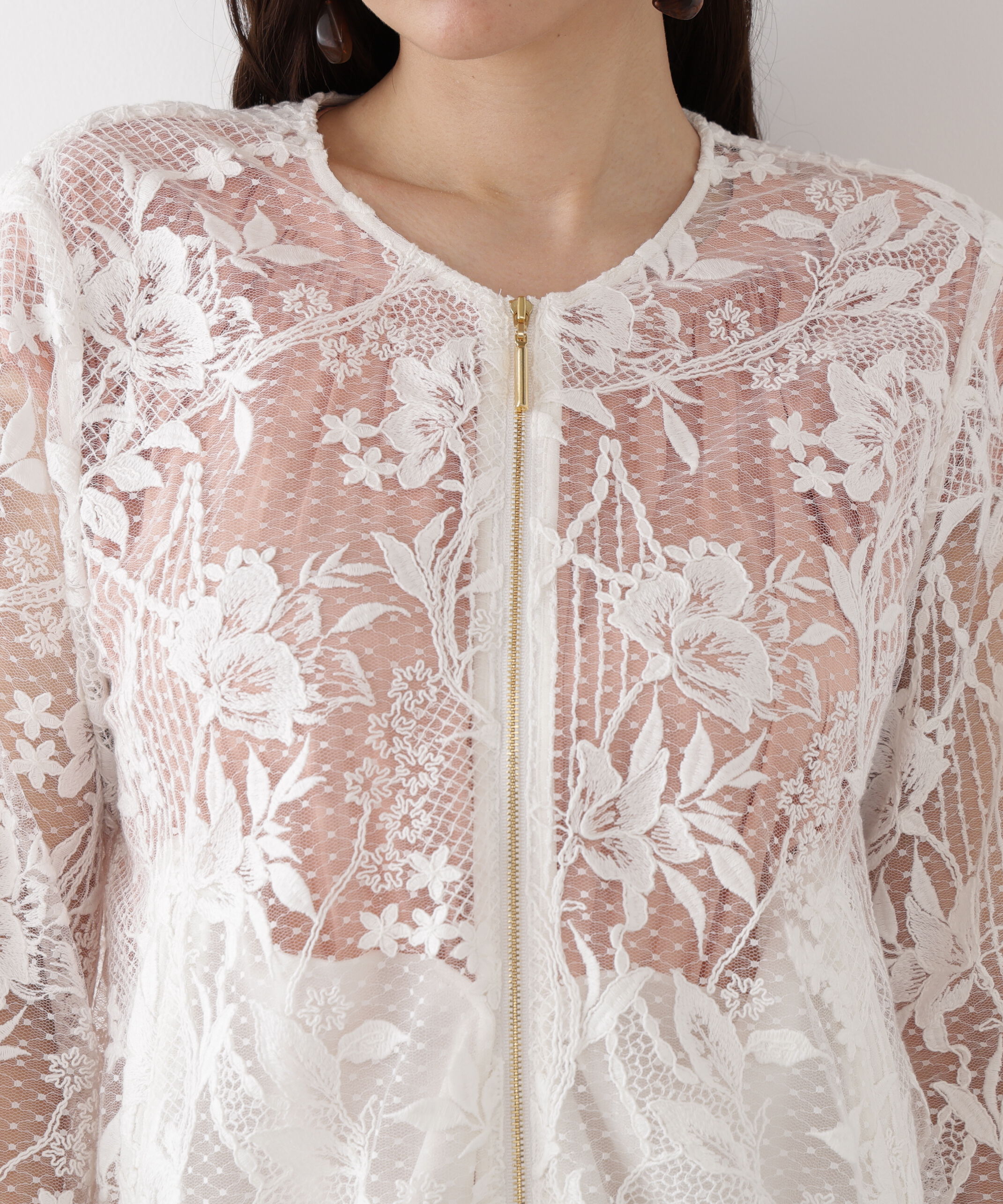  「◆フラワービジュレースブルゾン」|ブルゾン・スタジャン|