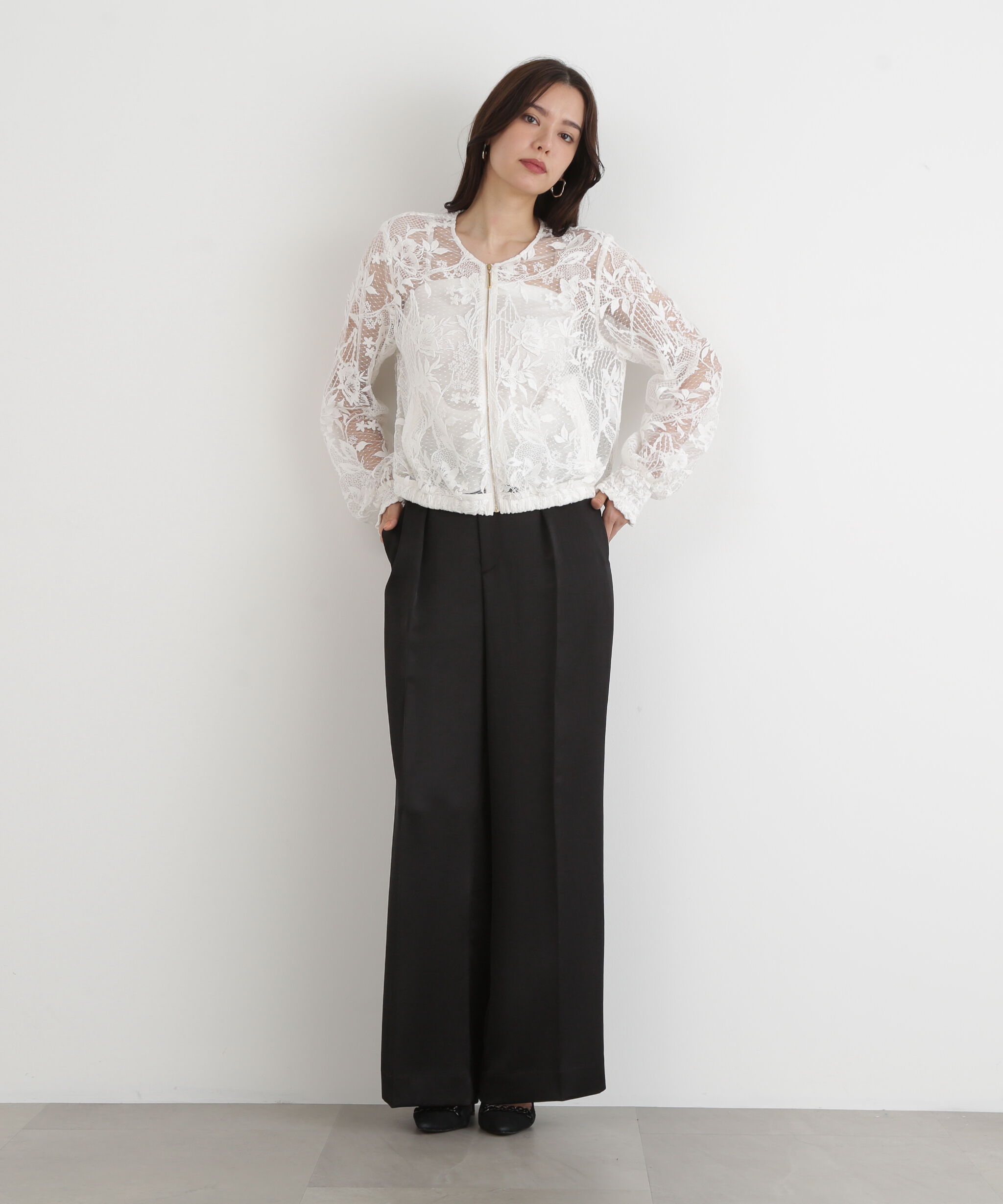  「◆フラワービジュレースブルゾン」|ブルゾン・スタジャン|