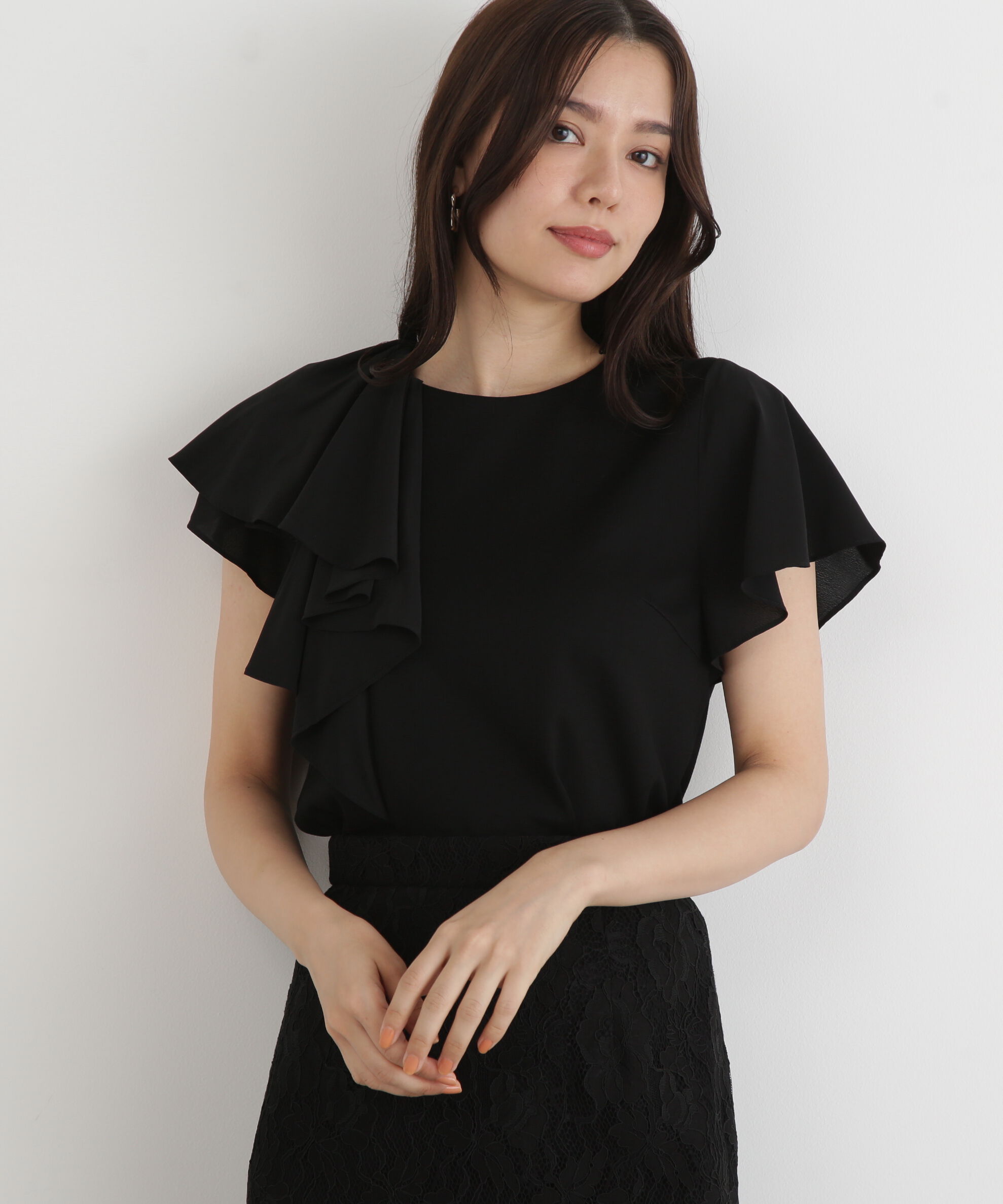  「◆ラッフルコンビカットソープルオーバー」|Tシャツ・カットソー|