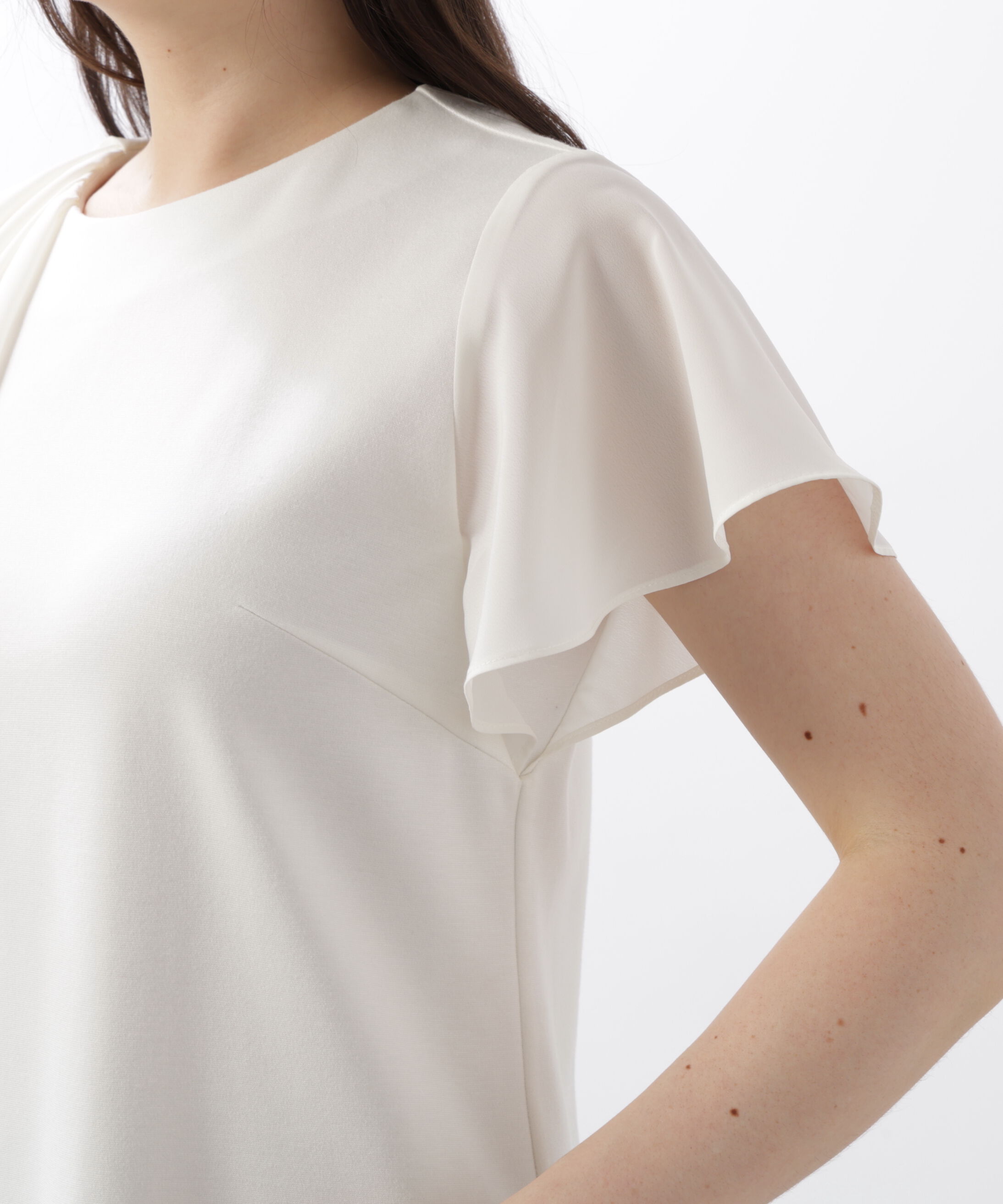  「◆ラッフルコンビカットソープルオーバー」|Tシャツ・カットソー|