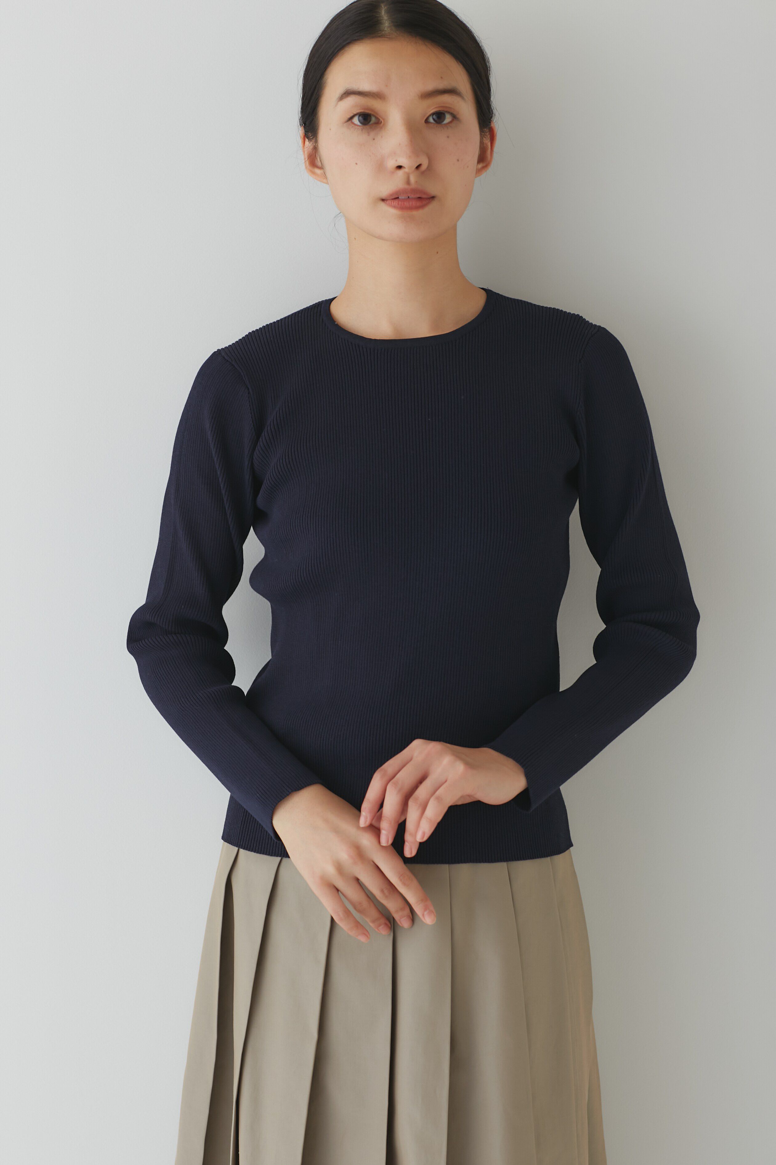  「◆コンパクトリブニットトップス」|ニット・セーター|