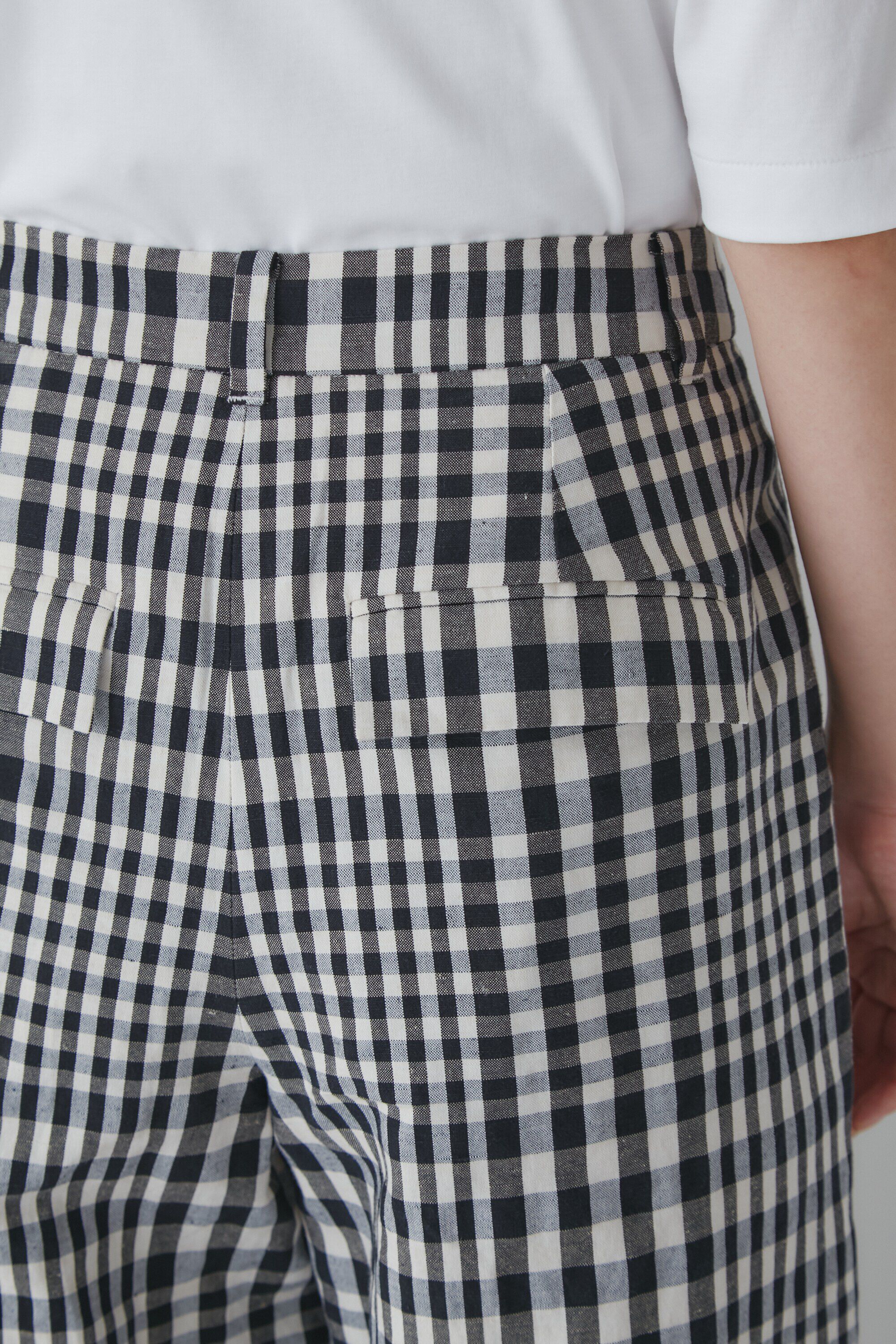  「◆綿麻チェックセミワイドパンツ」|その他|