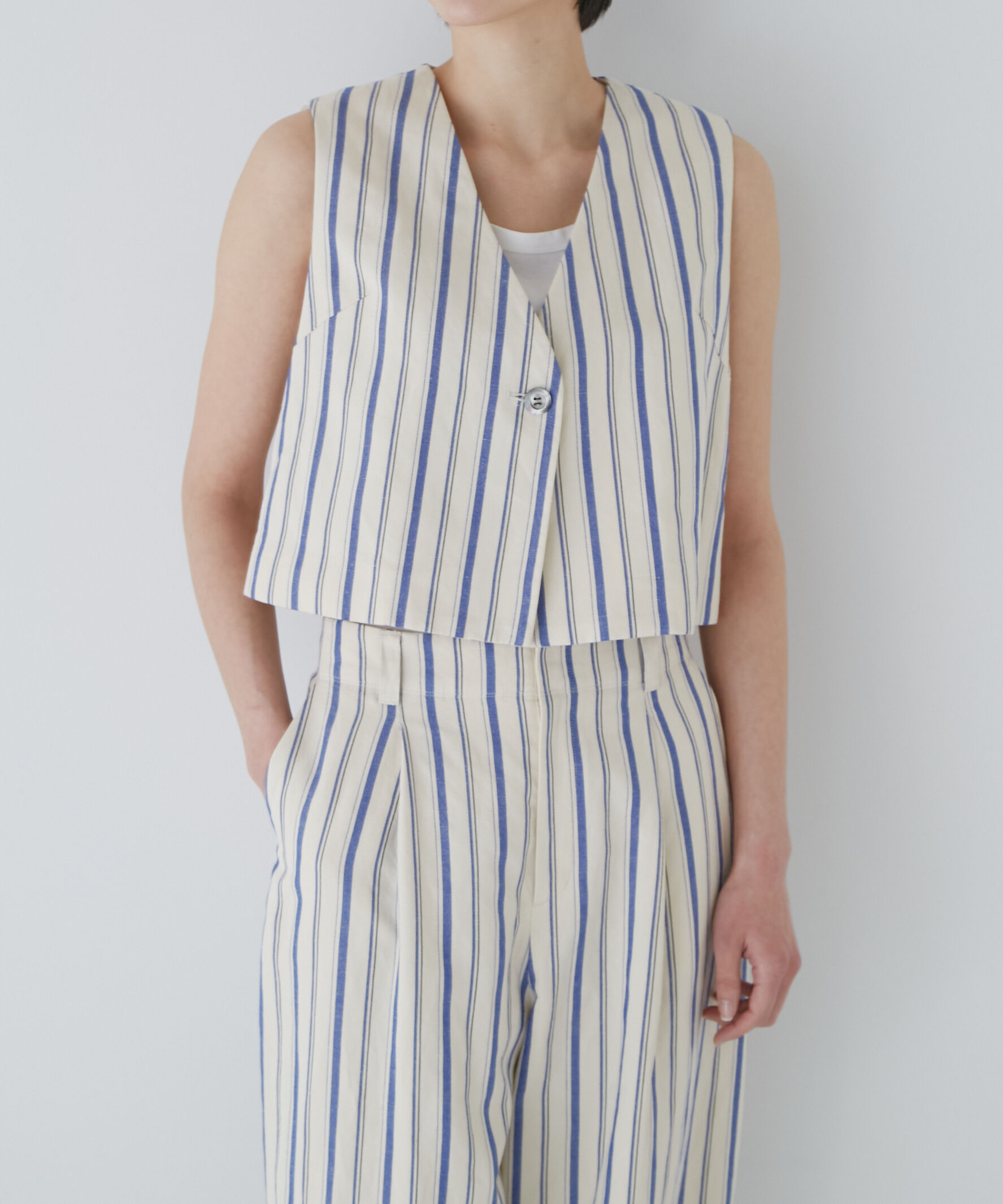  「◆綿麻ストライプジレ」|シャツ・ブラウス|