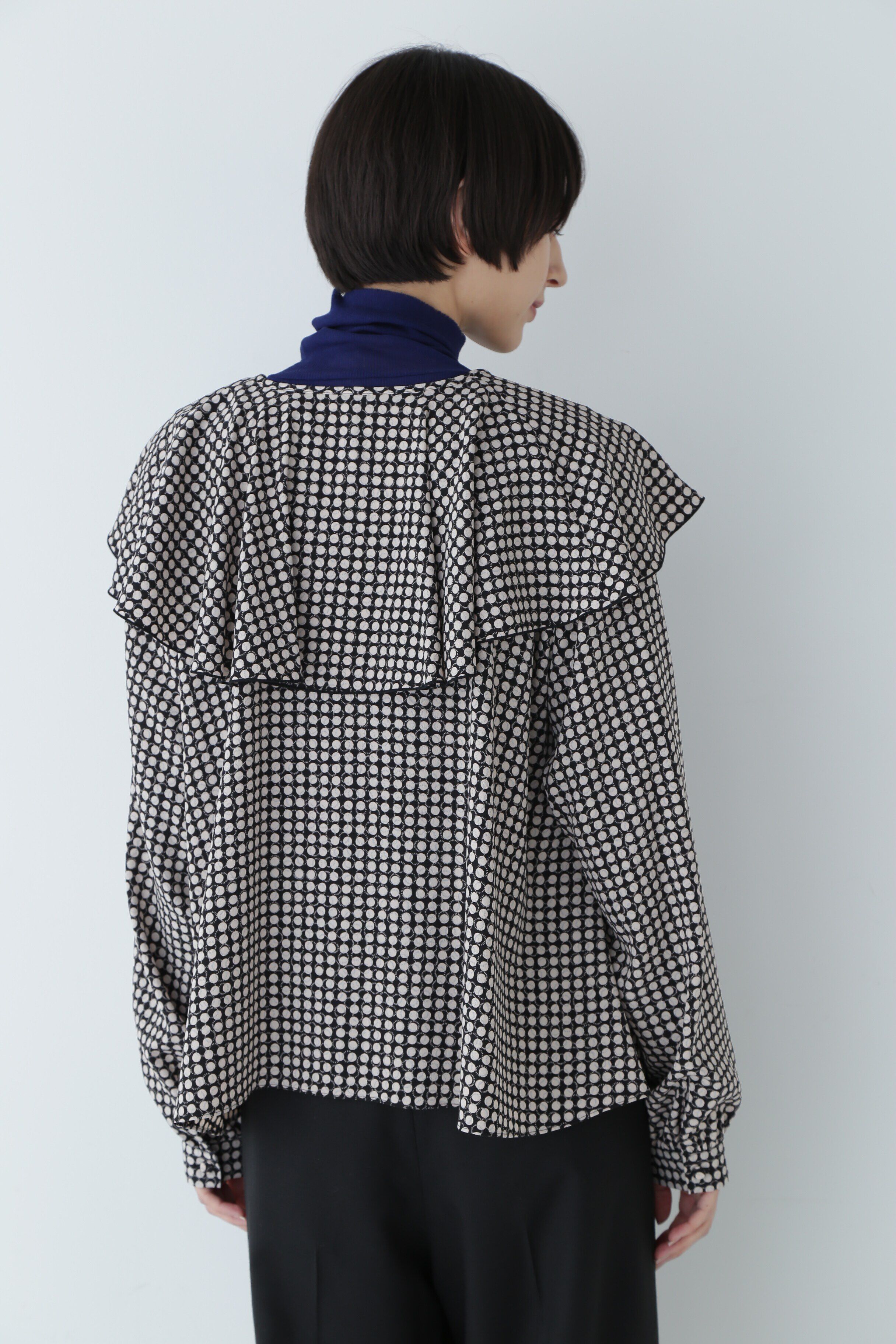  「◆ドットプリント襟付きブラウス」|シャツ・ブラウス|
