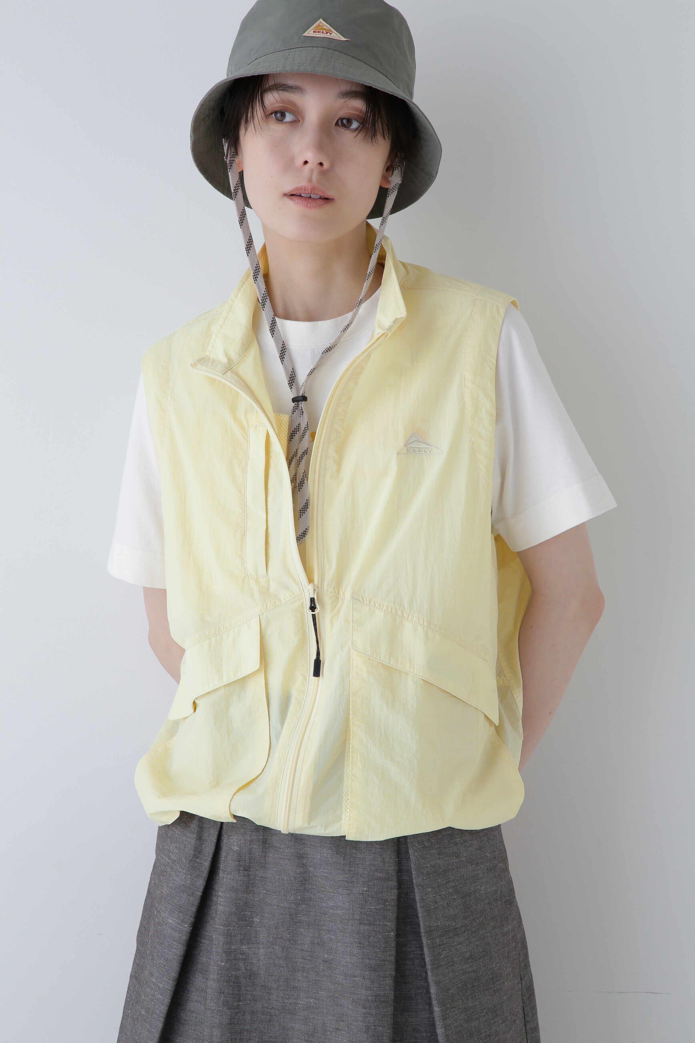  「◆　フルジップベスト」|ブルゾン・スタジャン|Lイエロー