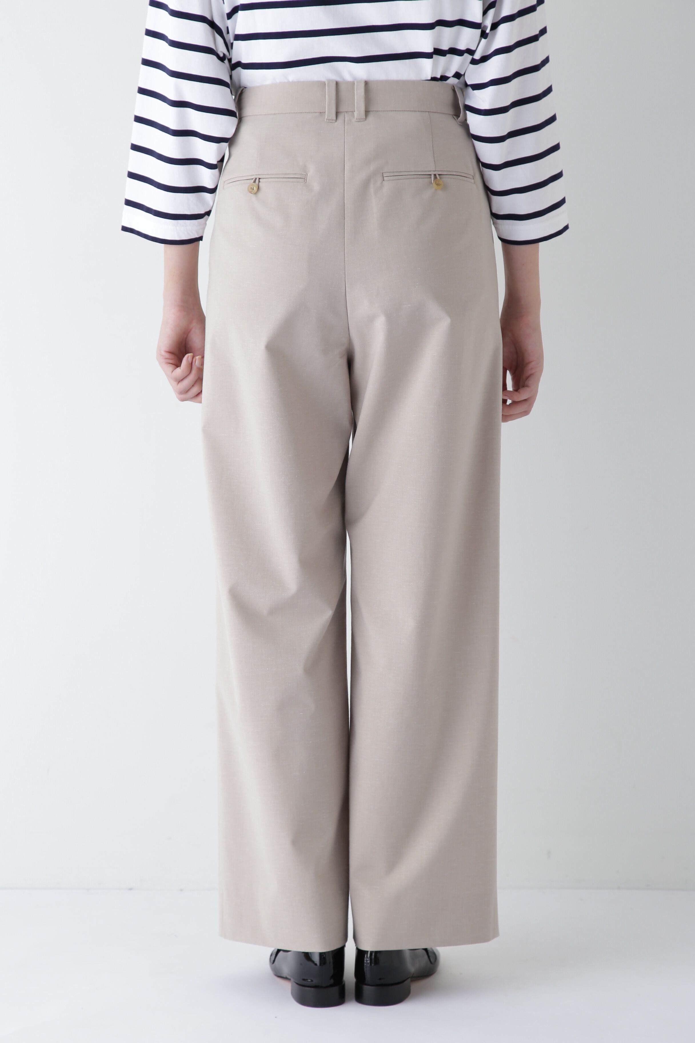  「◆Ｐレーヨン麻ポプリンマーベルトセミワイドパンツ」|その他|