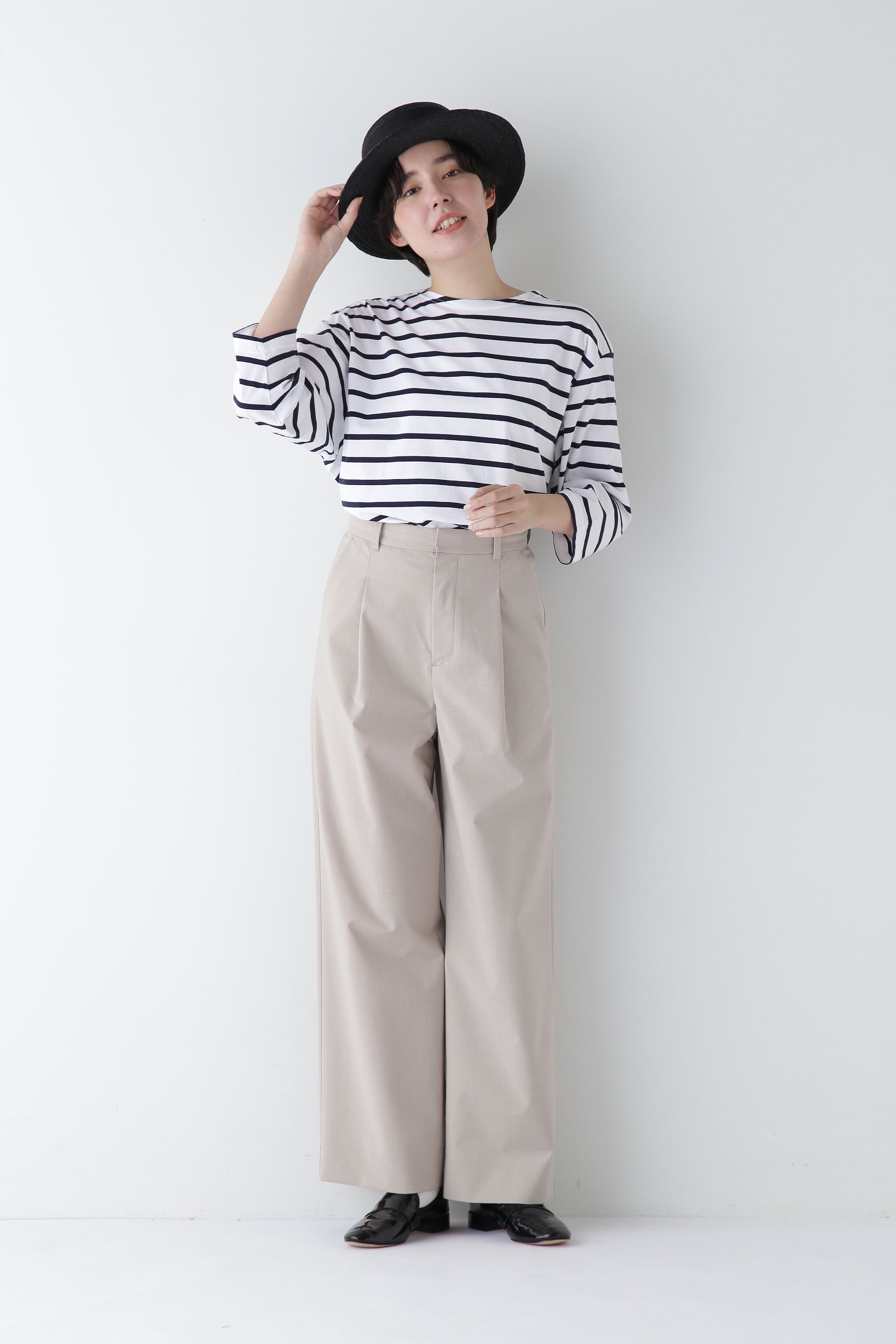  「◆Ｐレーヨン麻ポプリンマーベルトセミワイドパンツ」|その他|