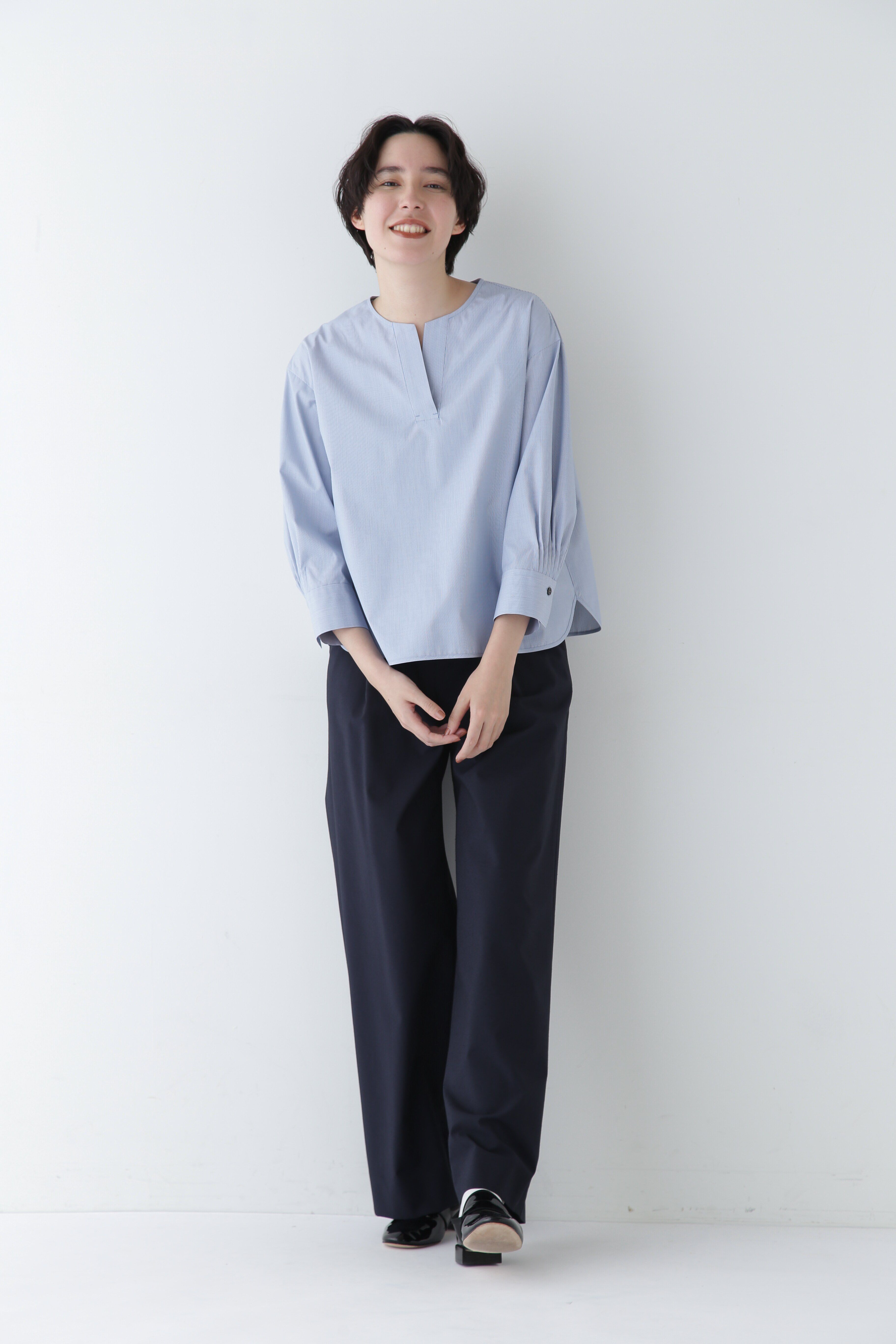  「◆Ｐレーヨン麻ポプリンマーベルトセミワイドパンツ」|その他|