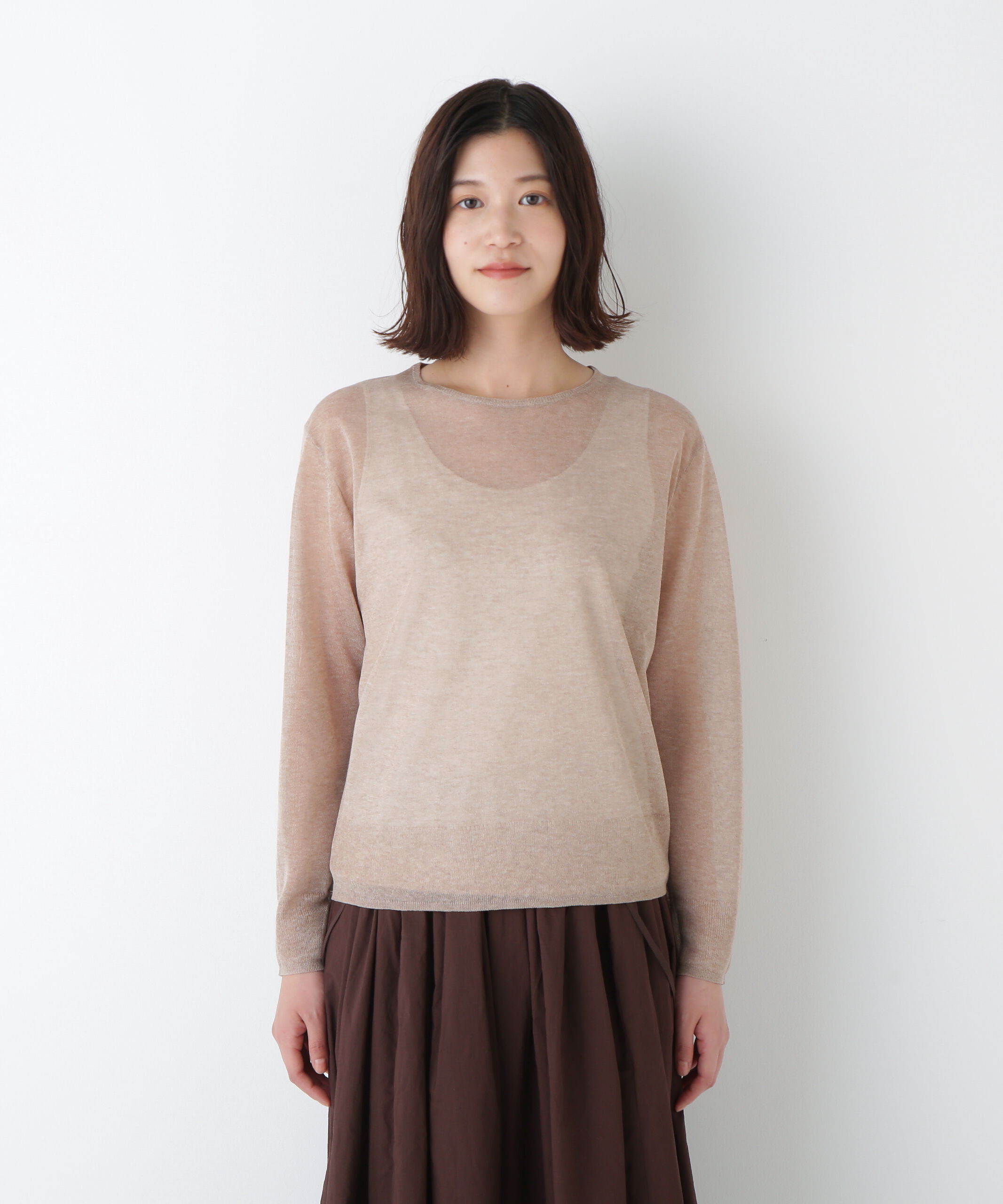  「◆ハイゲージラメクルーネックプルオーバー」|ニット・セーター|