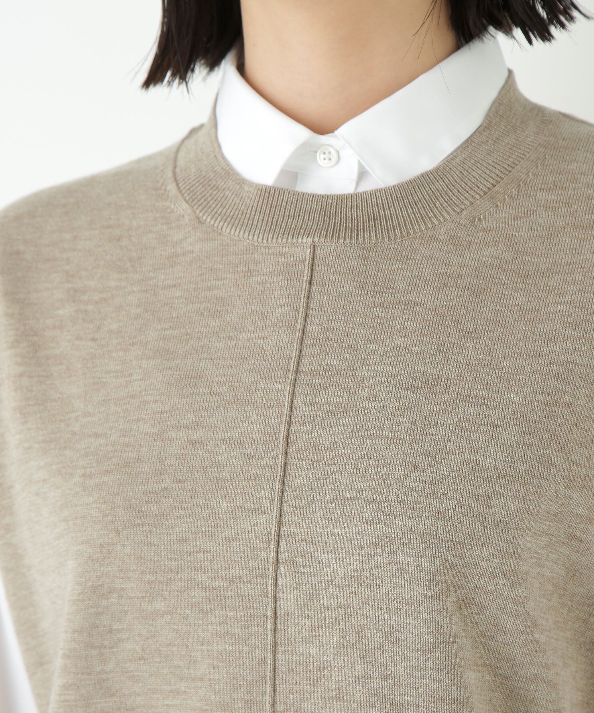  「◆ハーゲージクルーネックニットベスト」|ニット・セーター|