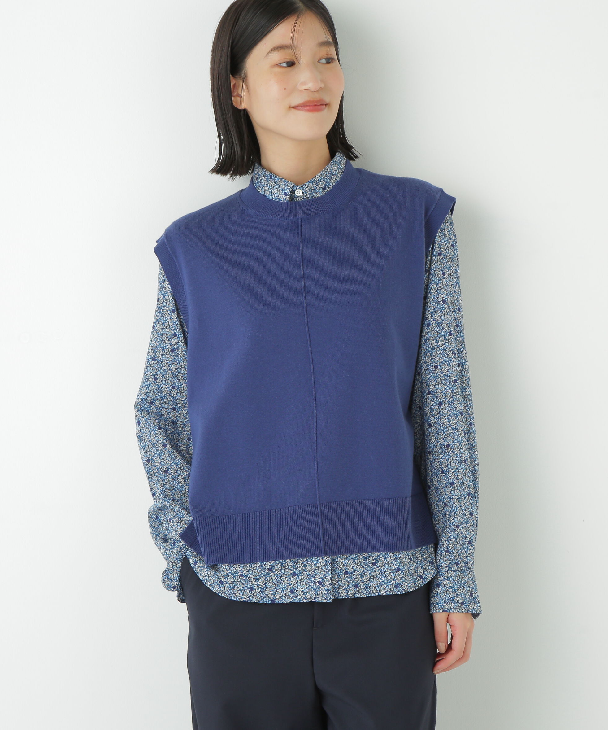  「◆ハーゲージクルーネックニットベスト」|ニット・セーター|