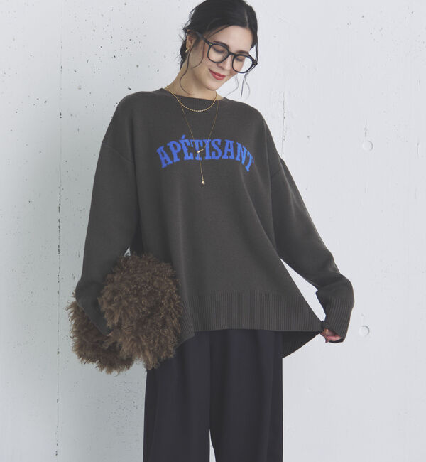 Doux archives「カレッジロゴニットプルオーバー」|ニット・セーター|