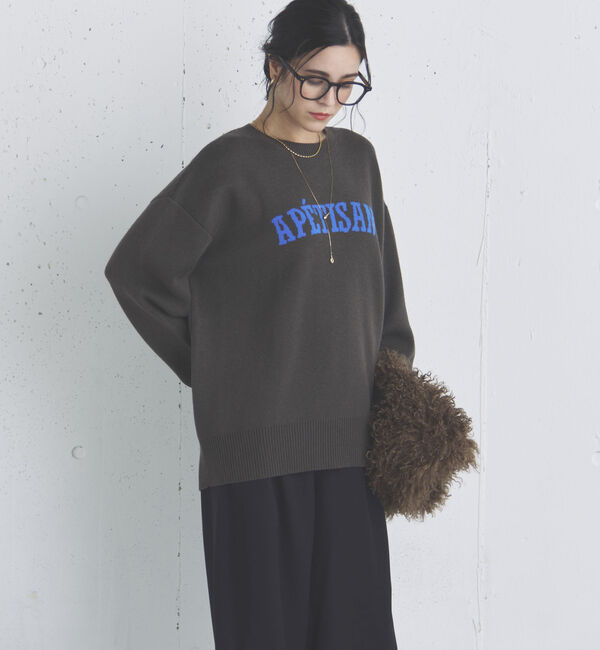 Doux archives「カレッジロゴニットプルオーバー」|ニット・セーター|