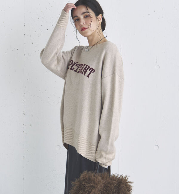 Doux archives「カレッジロゴニットプルオーバー」|ニット・セーター|