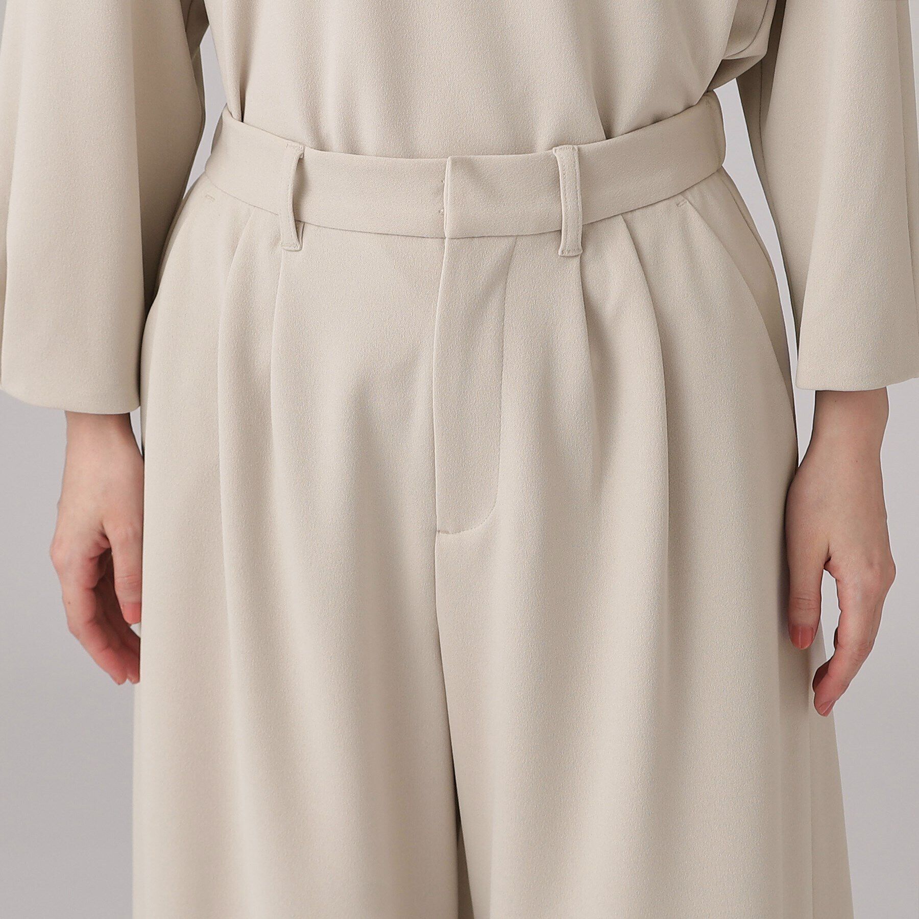 SHOO･LA･RUE「【通勤/デイリー/セットアップ可】マルチに使える カットジョーゼット ワイドパンツ」|その他|