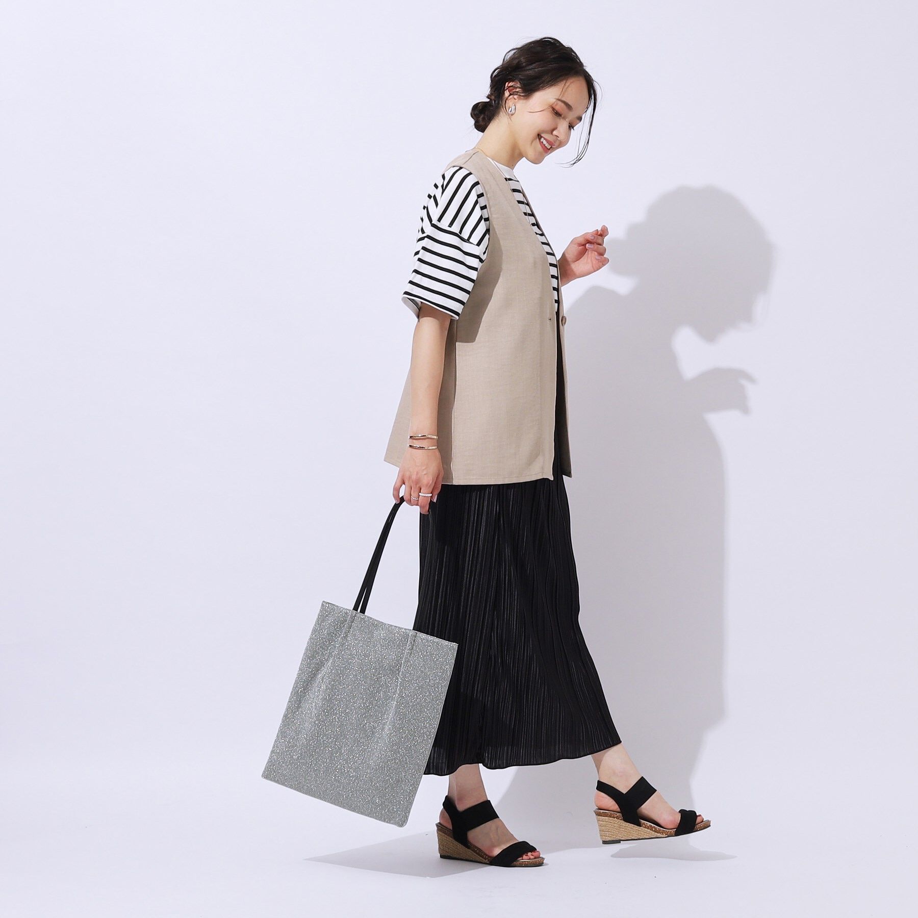 SHOO･LA･RUE「【A4】細ハンドルラメトートバッグ」|トートバッグ|