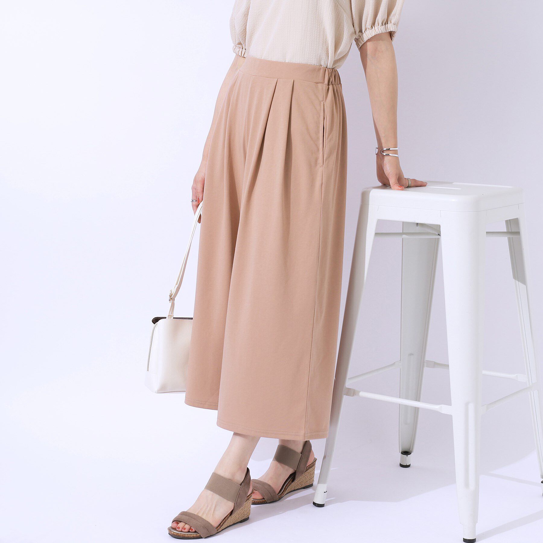 SHOO･LA･RUE「【洗える/セットアップ可】休日のリラックスコーデに やわらかワイドパンツ」|その他|オレンジ(067)