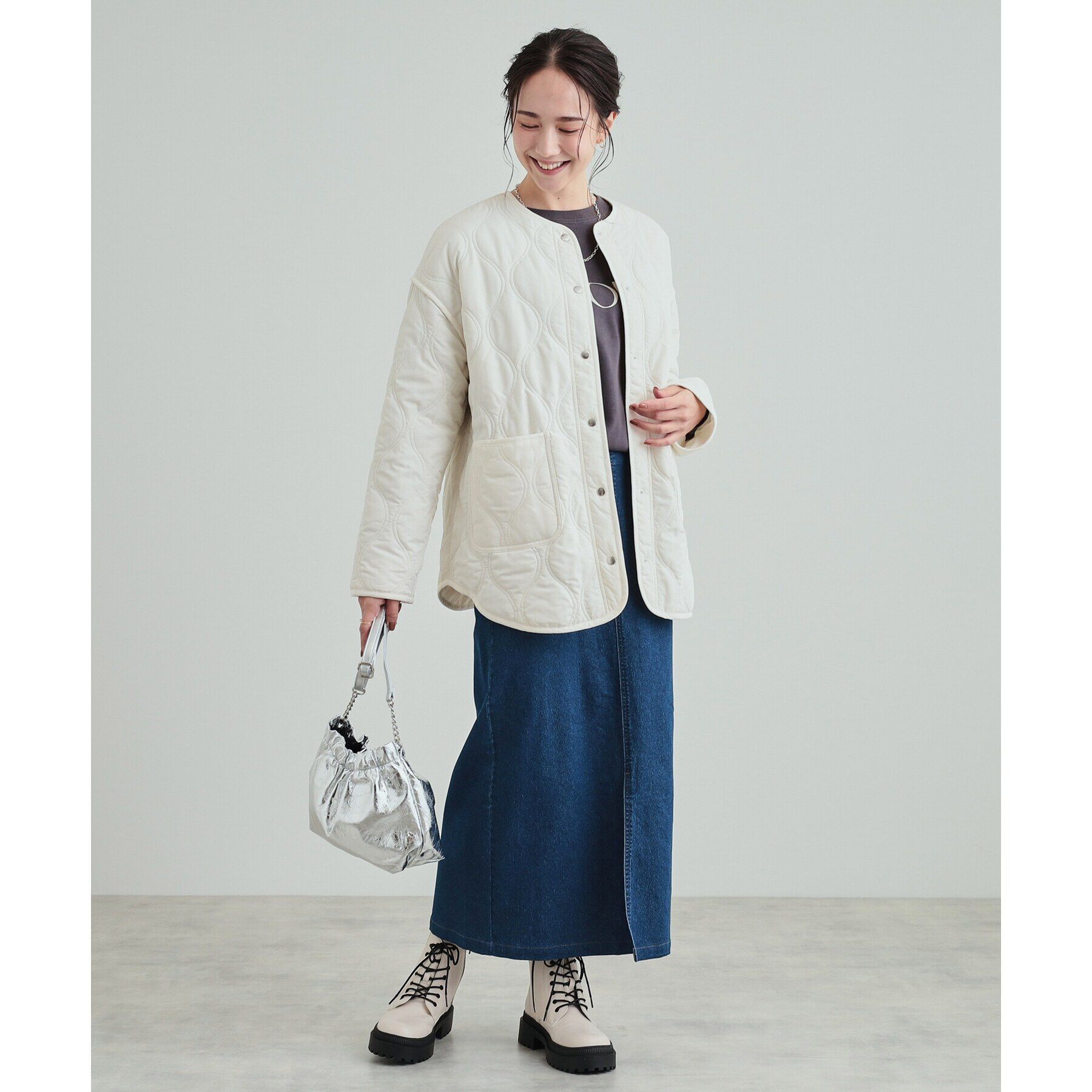 SHOO･LA･RUE「【高レビュー/撥水/吸湿発熱】大人が着たい オーバーキルトブルゾン」|ブルゾン・スタジャン|